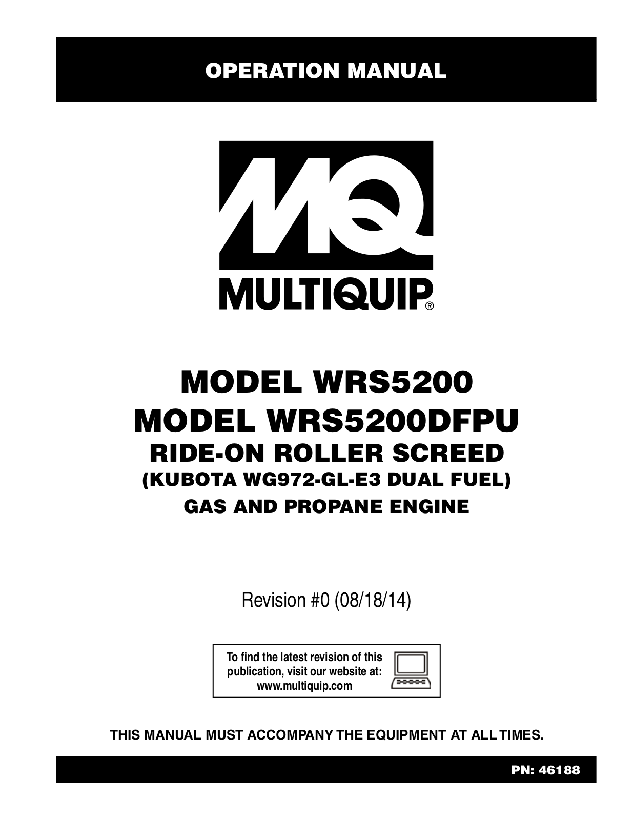 Multiquip WRS5200DFPU User Manual