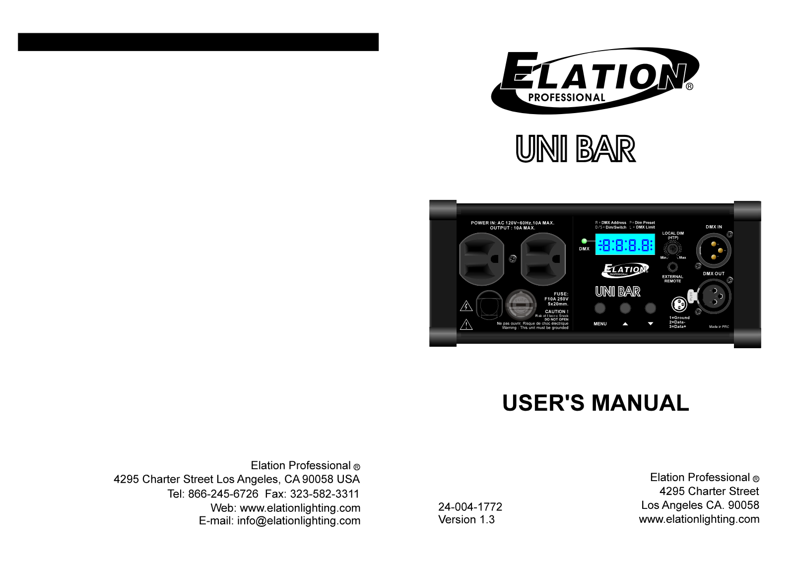 Elation Professional 24-004-1772 User Manual