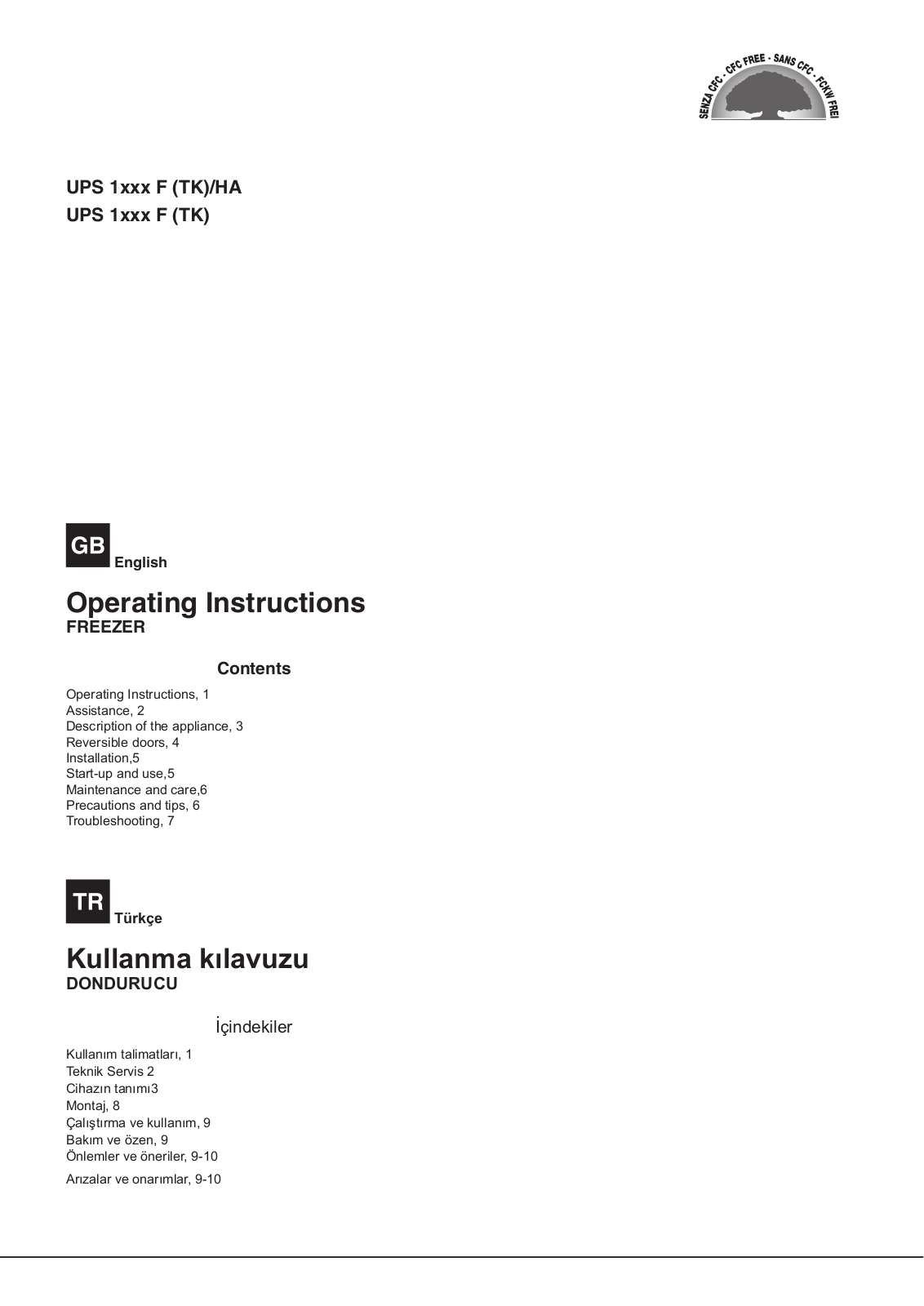 HOTPOINT/ARISTON UPS 1721 F (TK)/HA User Manual