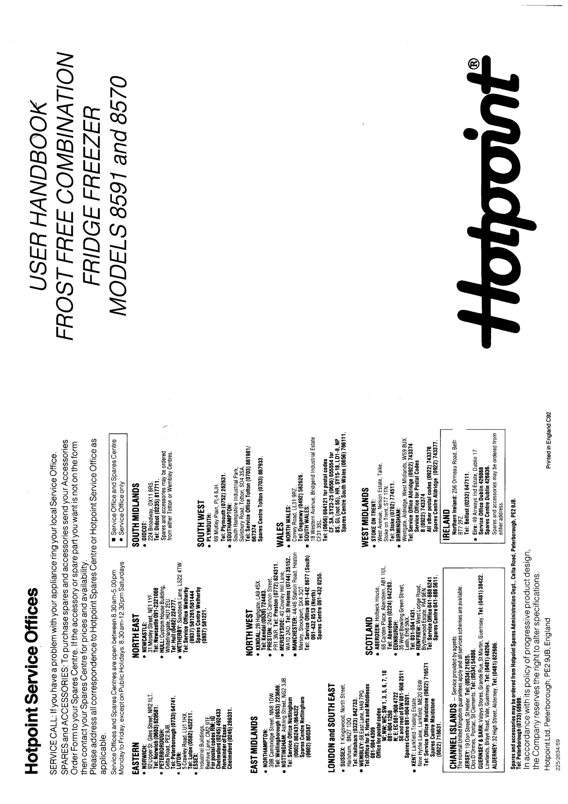 Hotpoint 8591 User Manual