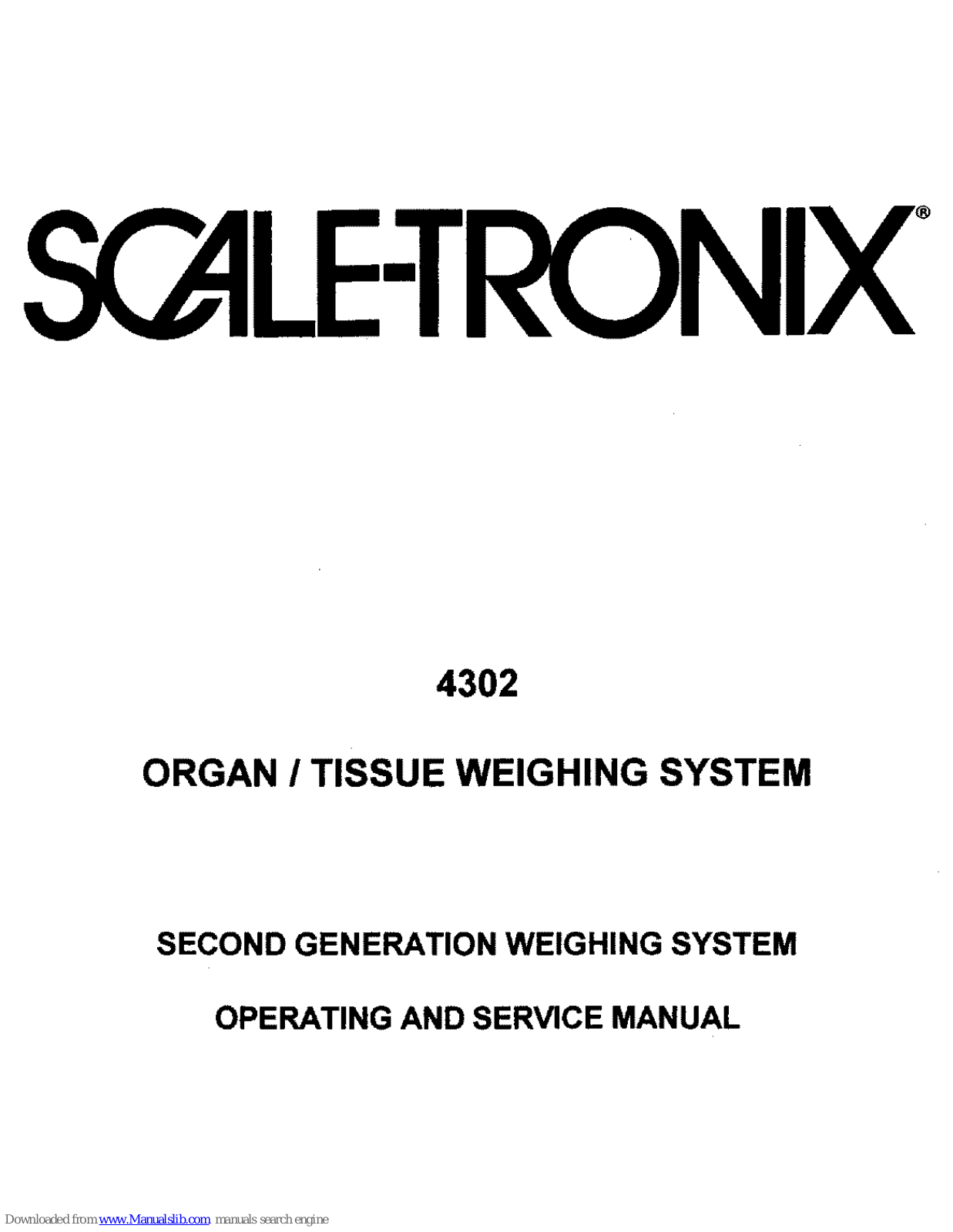 Scale-Tronix 4302 Operating Manual