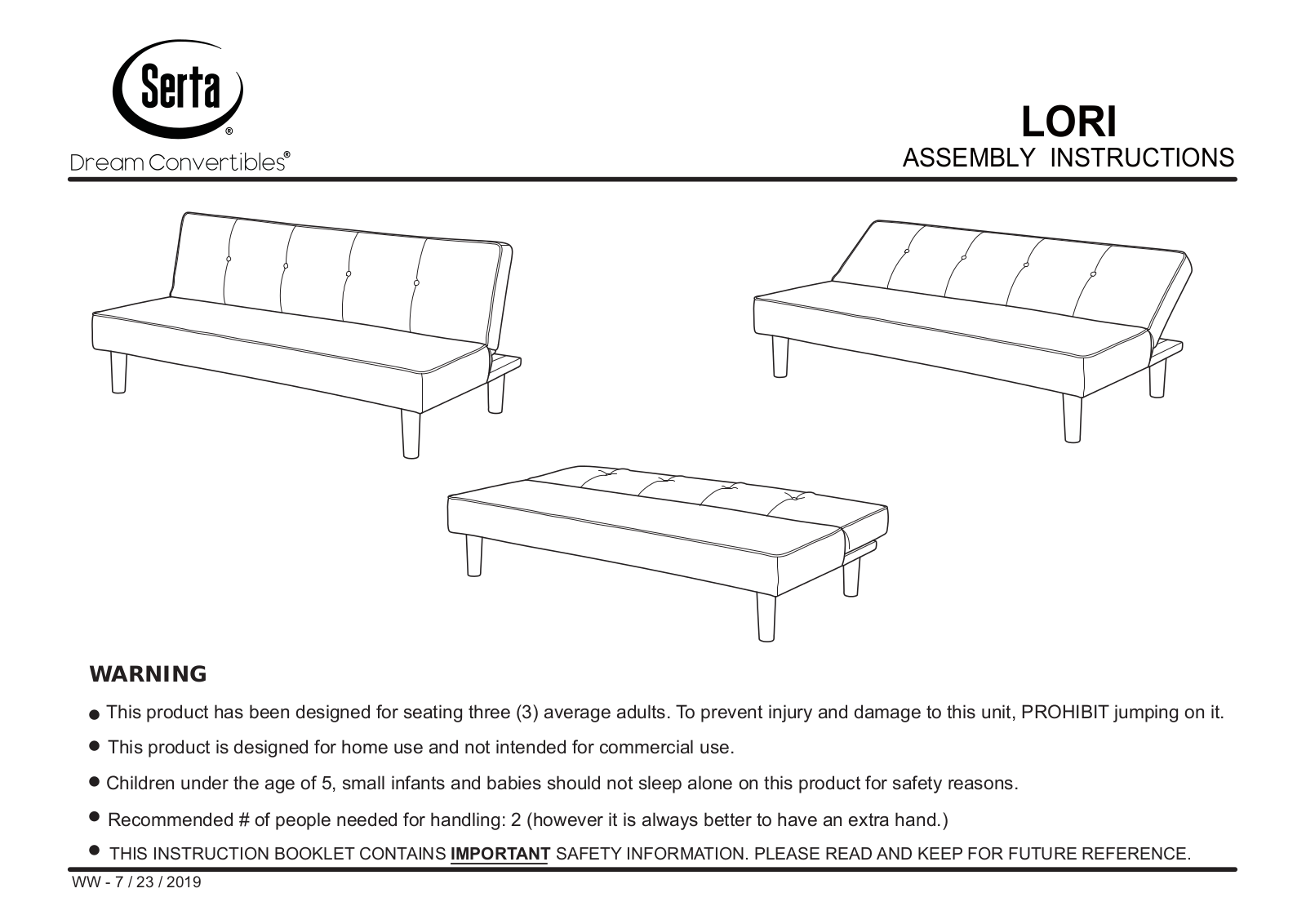 Serta XS10245 Installation & Assembly - ManualMachine.com