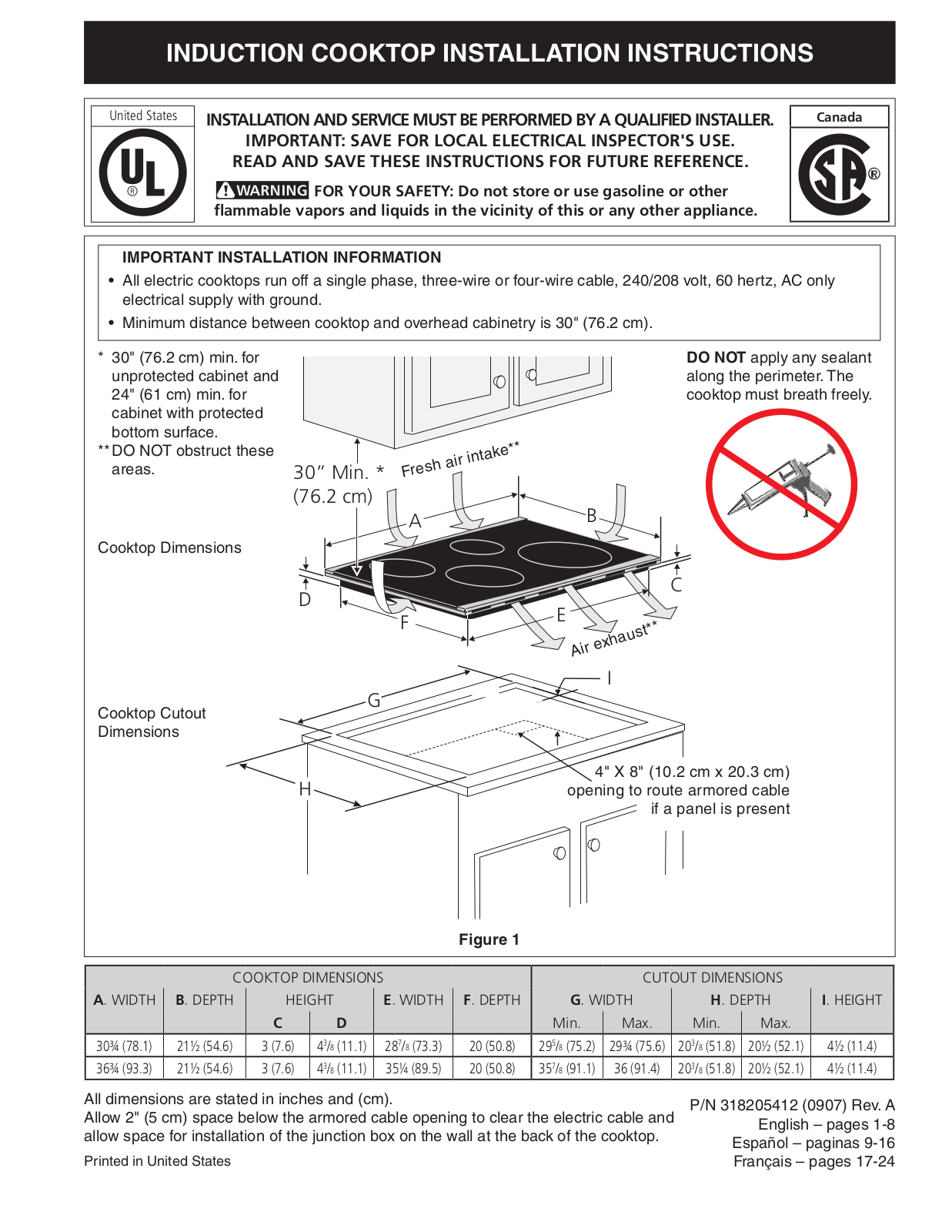 Frigidaire 318205412 User Manual