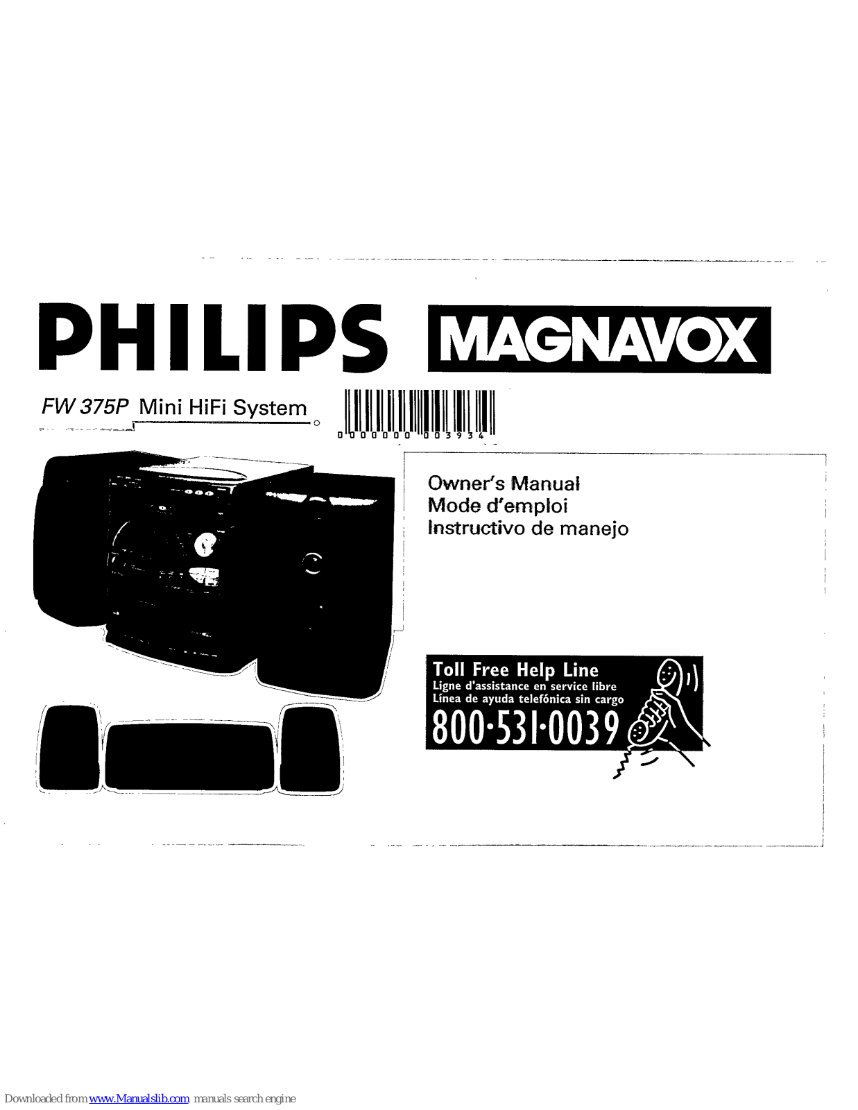 Magnavox FW 375P Owner's Manual