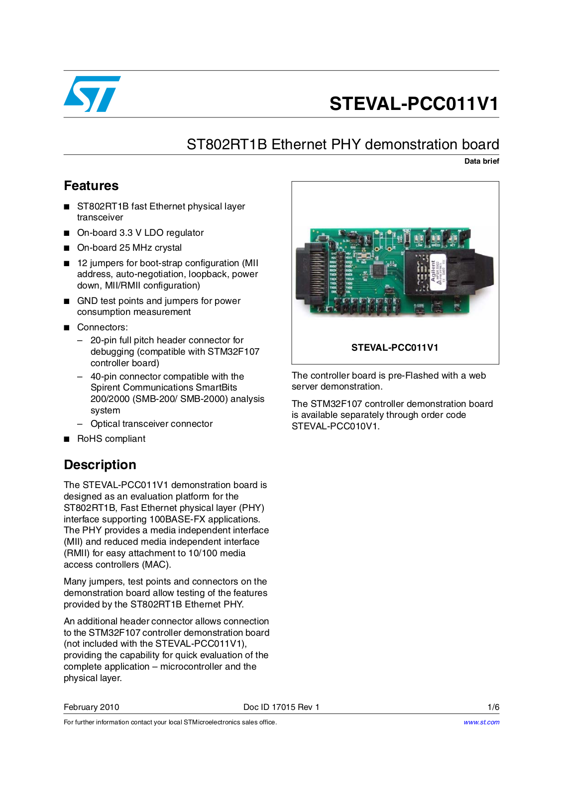 ST PCC011V1 User Manual