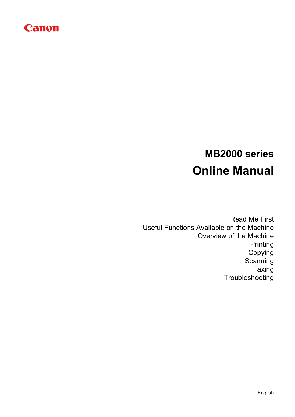 Canon MB2020 User Manual