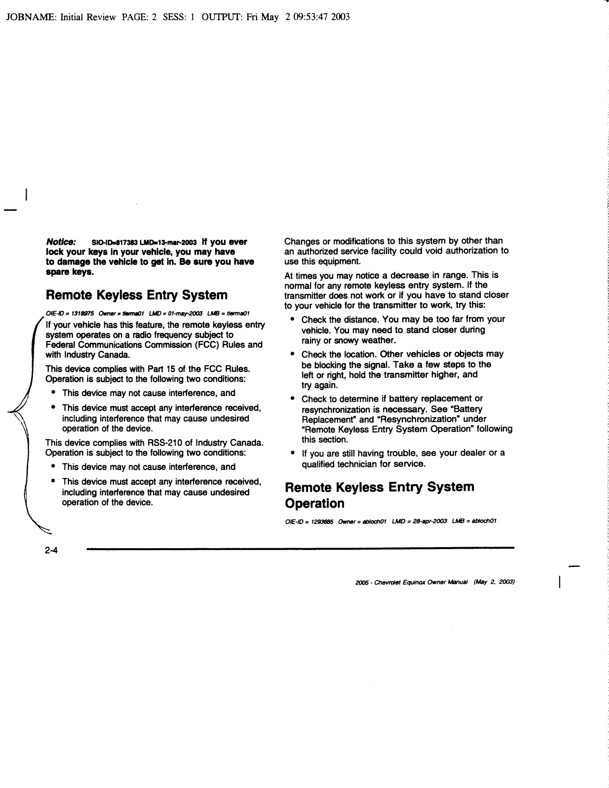 Continental Automotive Systems 014 Users Manual