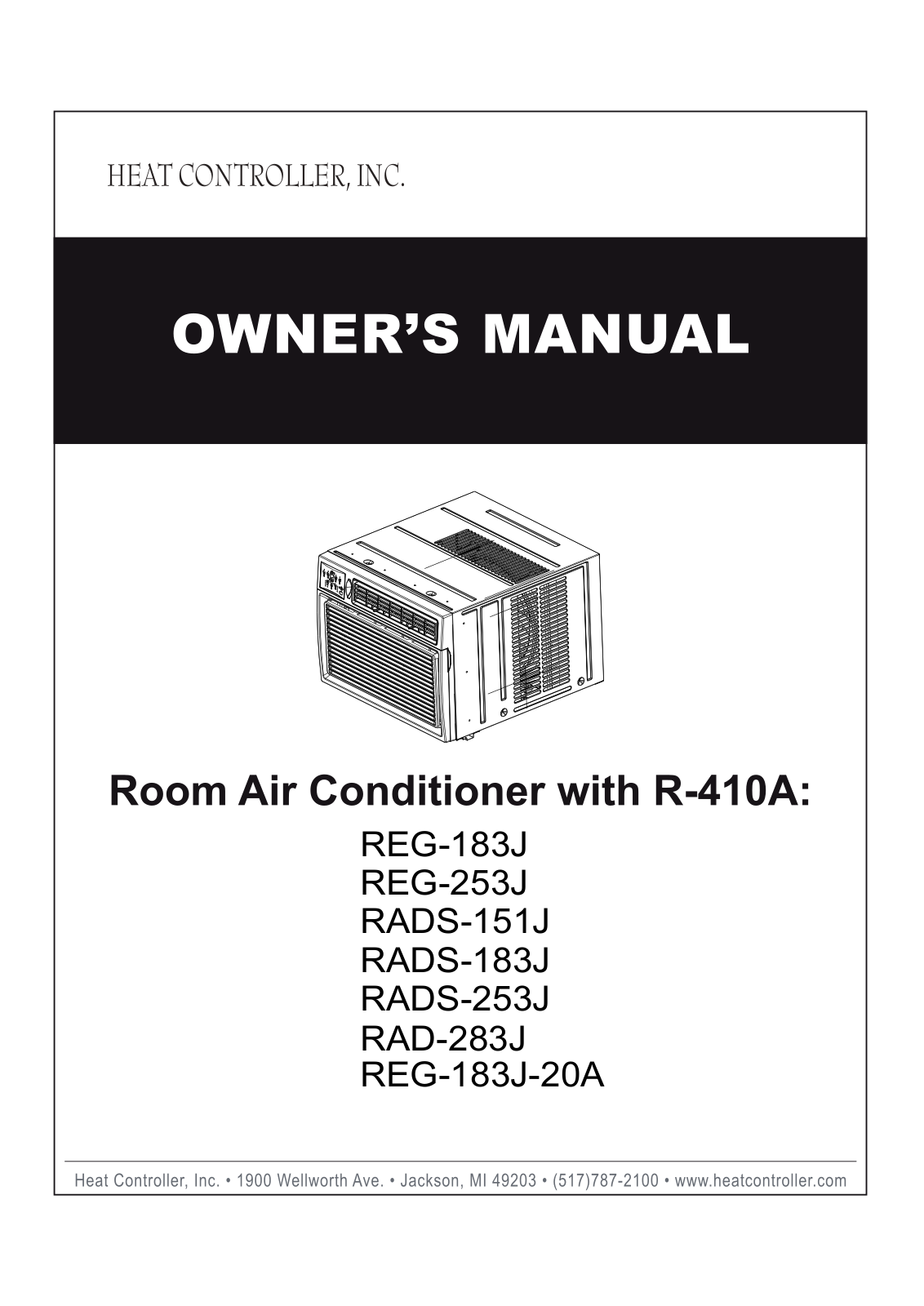 Heat Controller REG-183J, RAD-283J, REG-183J-20A, REG-253J, RADS-253J User Manual