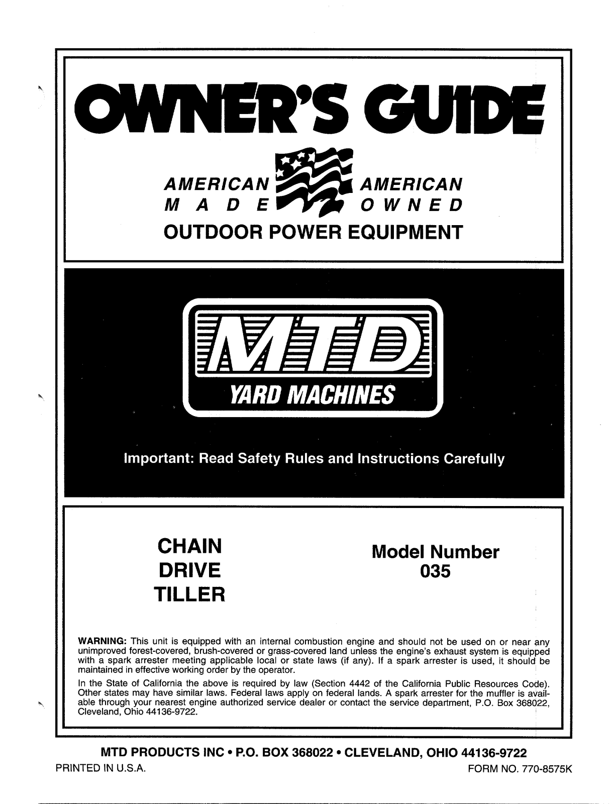 MTD 35 User Manual