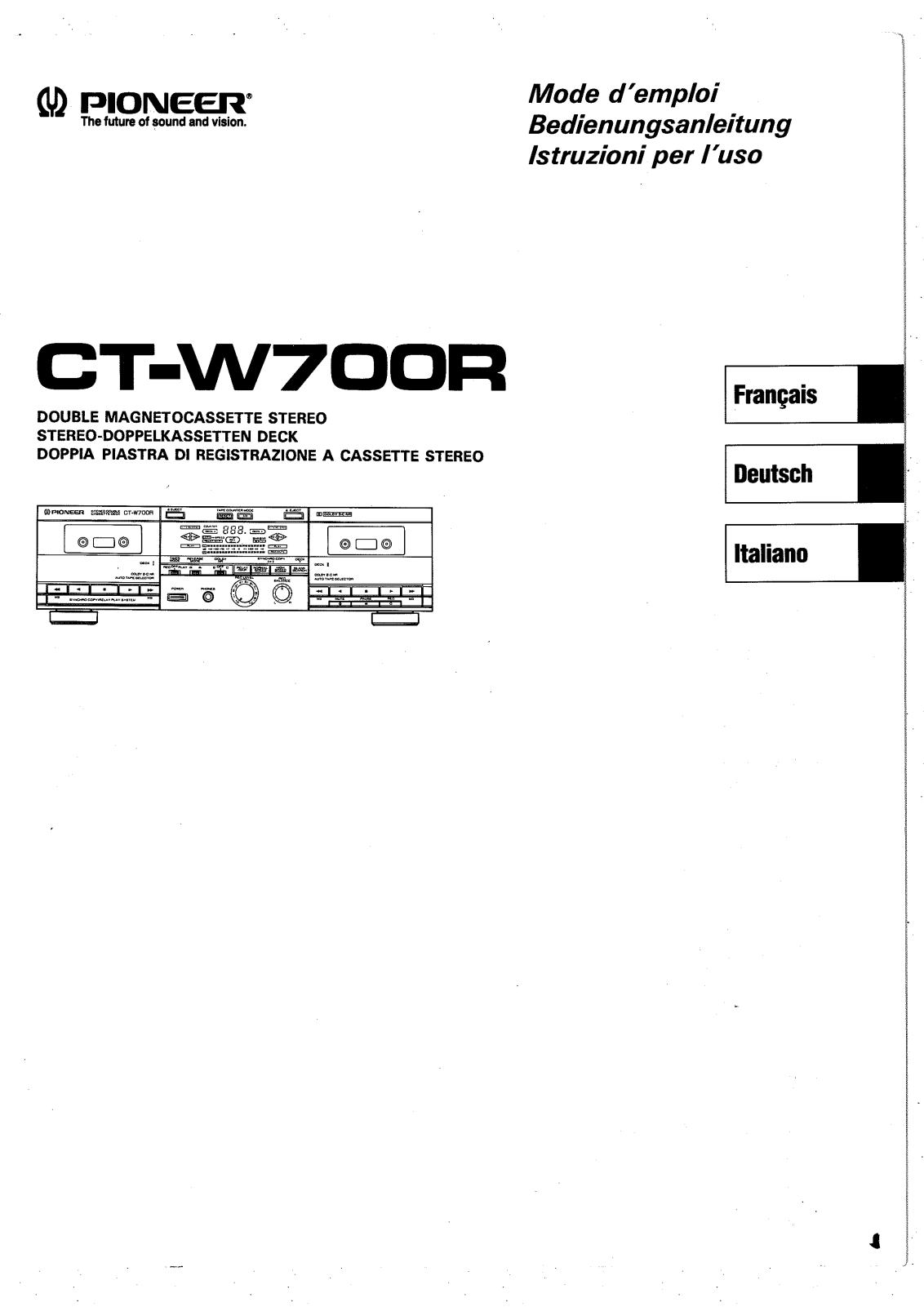 Pioneer CT-W700R Manual