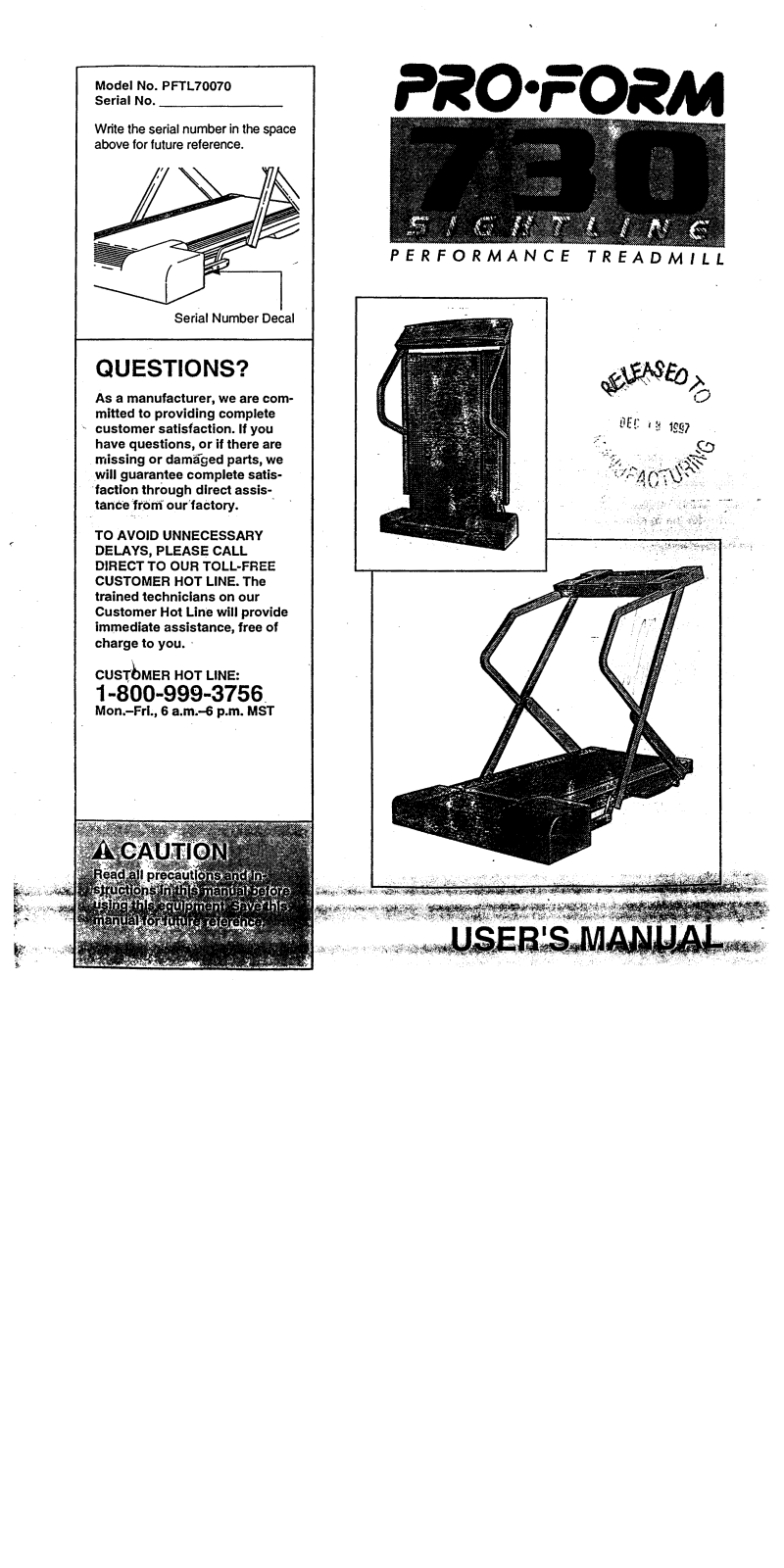 ProForm PFTL70070 User Manual