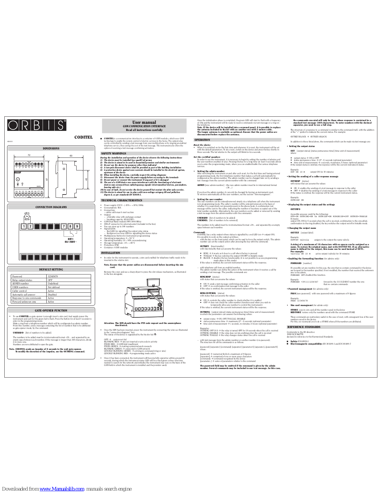 Orbis CODITEL User Manual