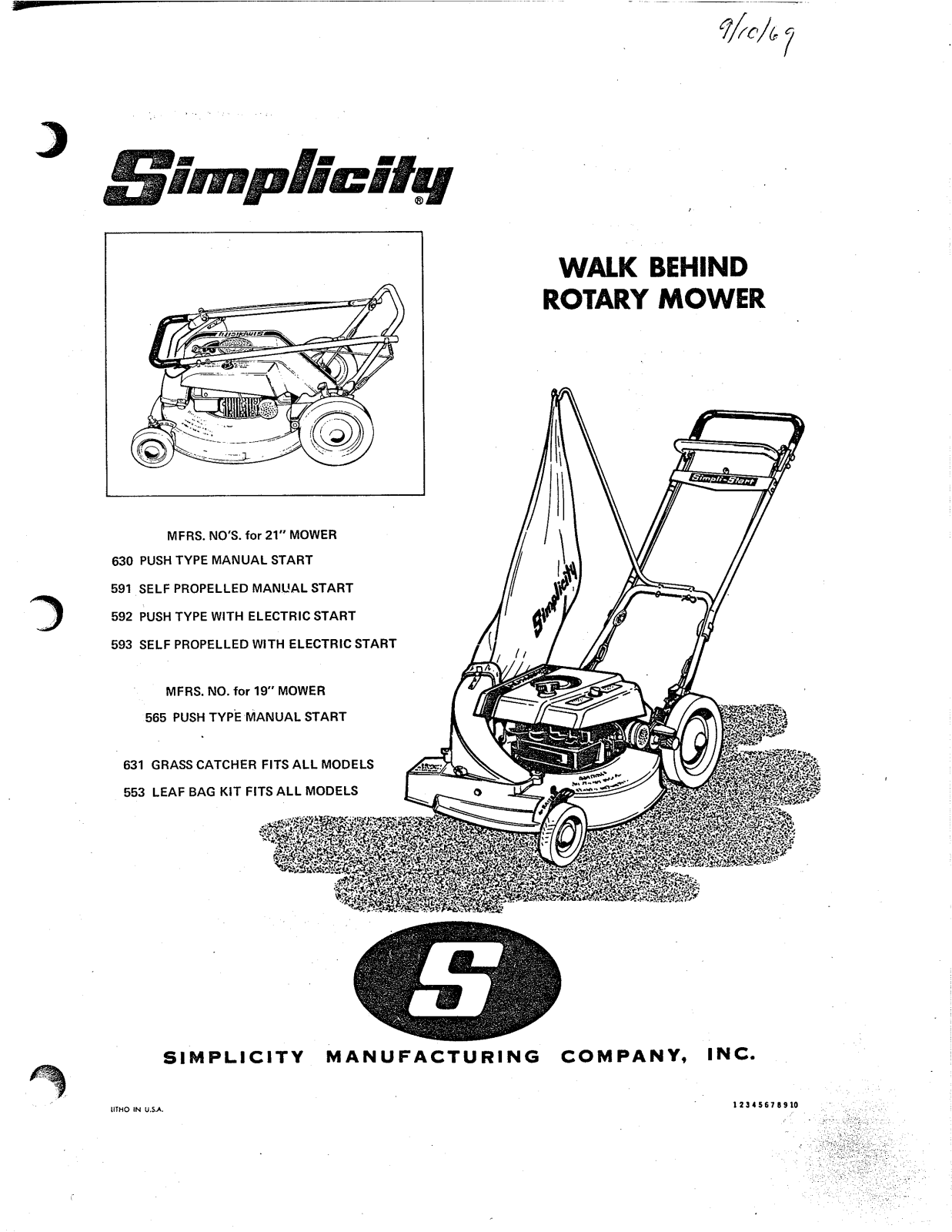 Simplicity TP 100 Specification