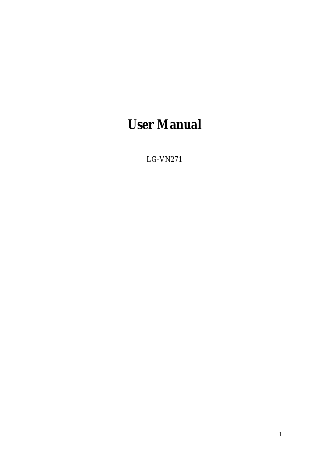 LG VN271 Users manual