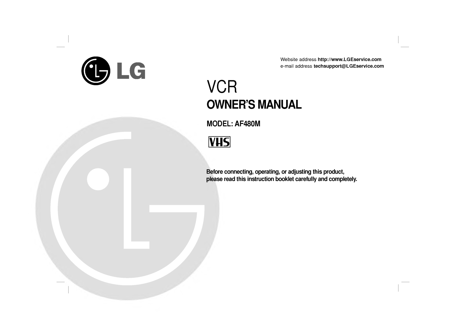 LG AF480M User Manual