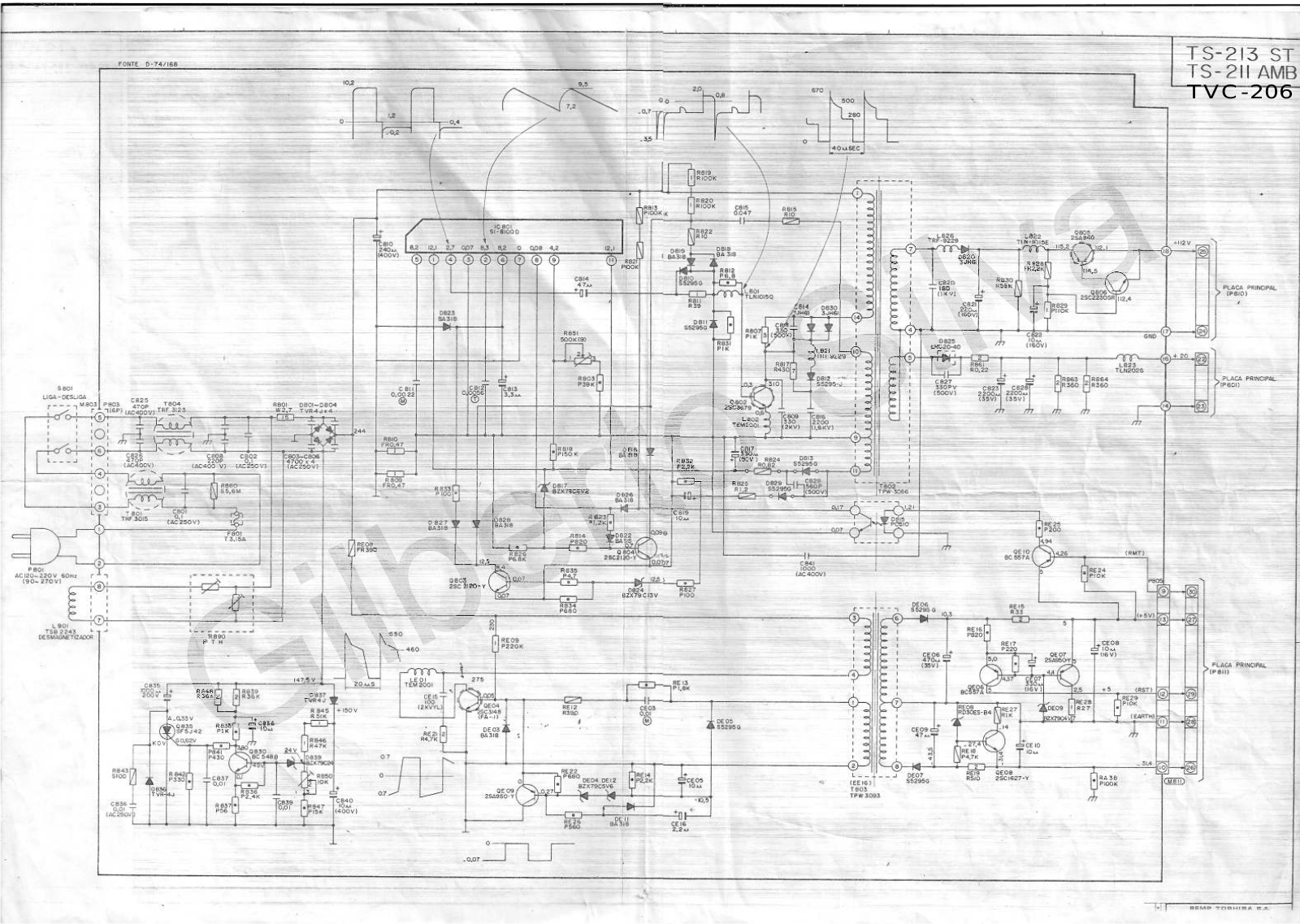 Toshiba TS-211ST, TS-213AMB, TVC-206VS Schematic - ManualMachine.com