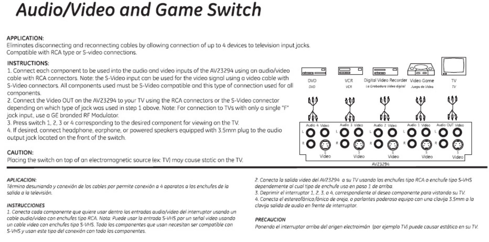 GE 23294 Quick Start Manual