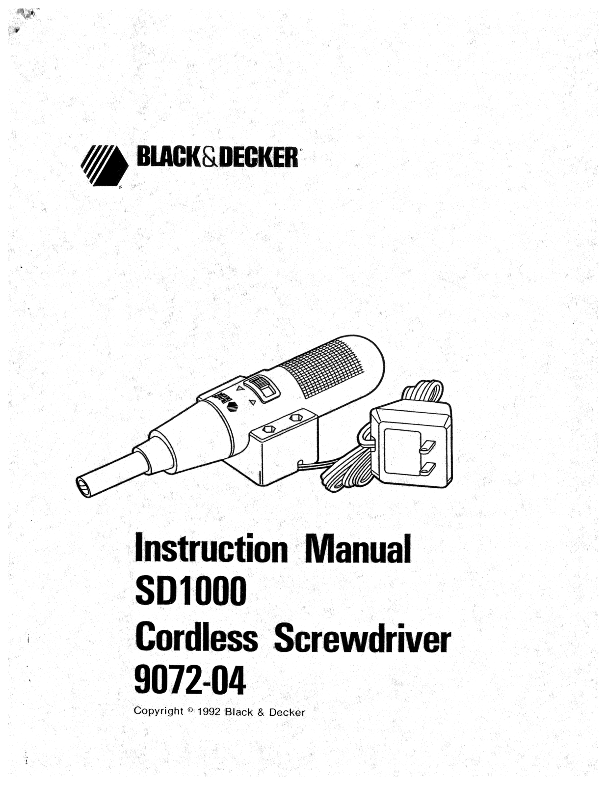 Black & Decker SD1000 User Manual