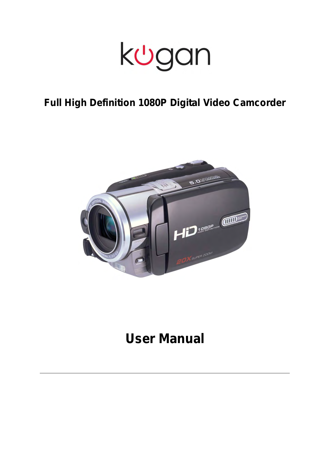 Kogan Digital Video Camcorder Instruction Manual