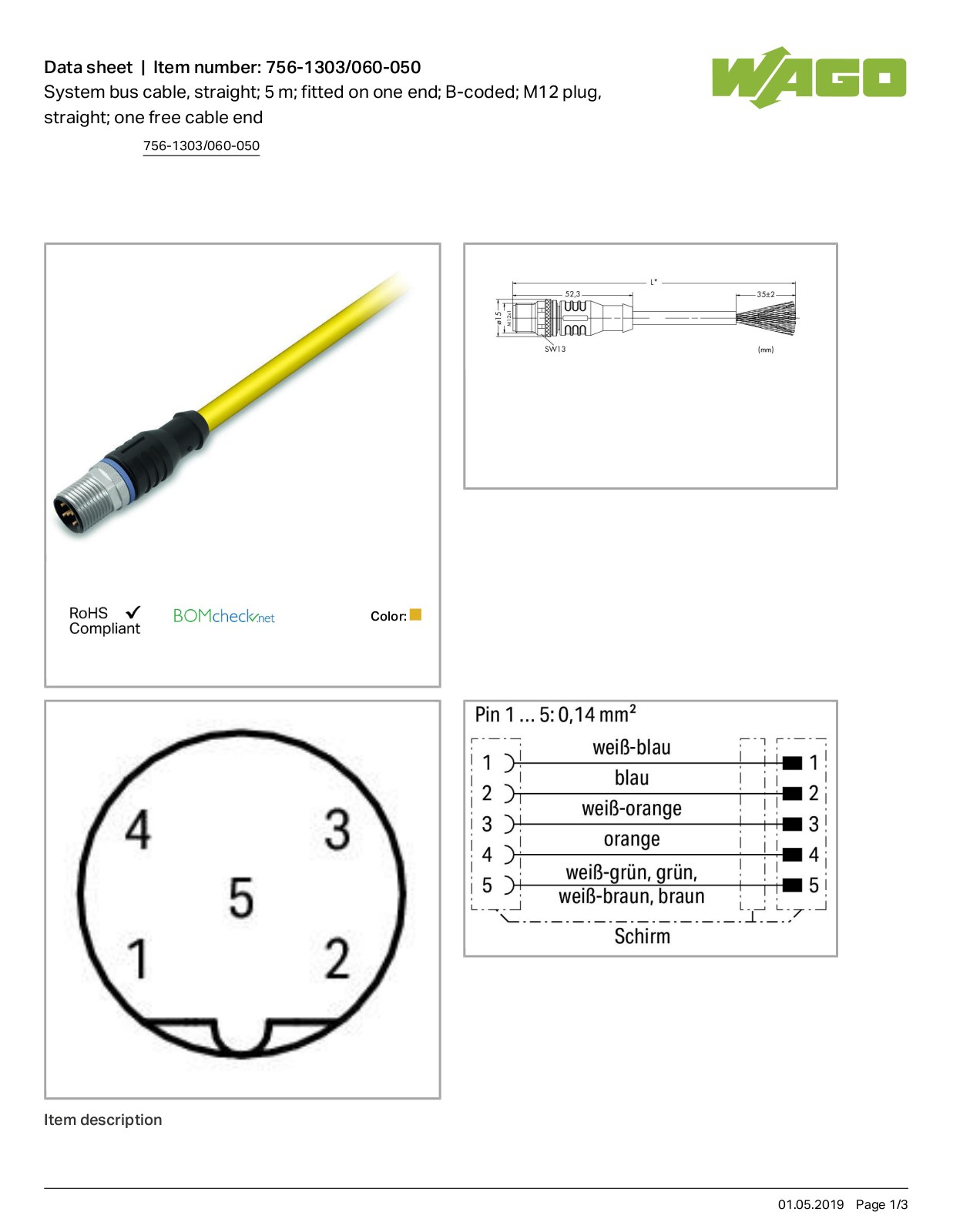 Wago 756-1303/060-050 Data Sheet