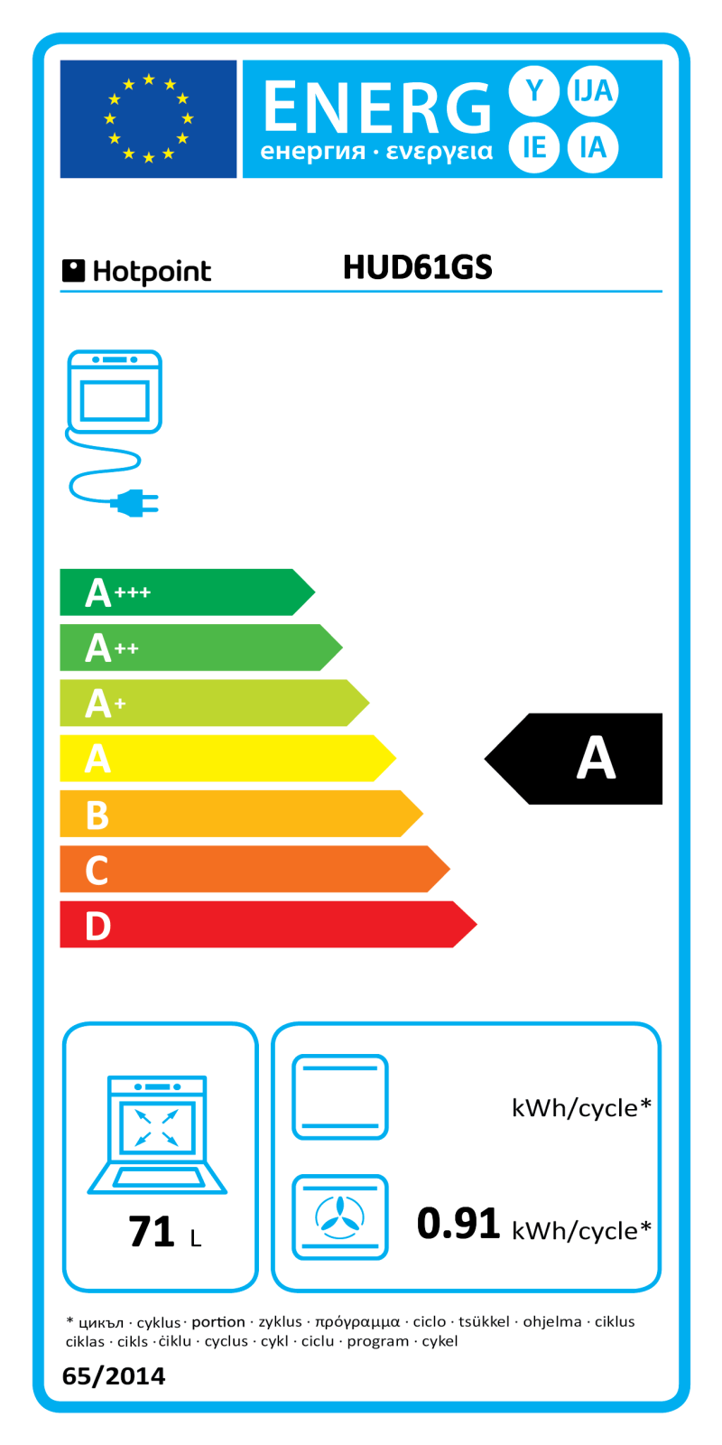 Hotpoint HUE61GS Instruction manual