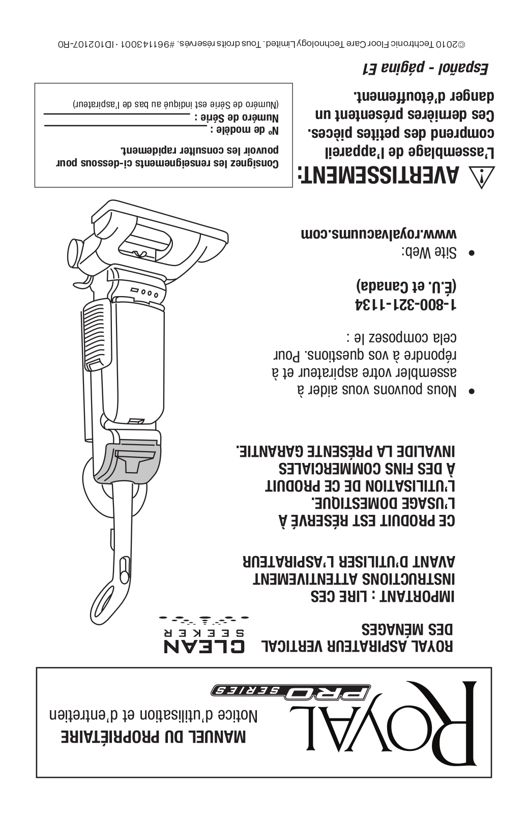 Royal Vacuums UR30085 User Manual