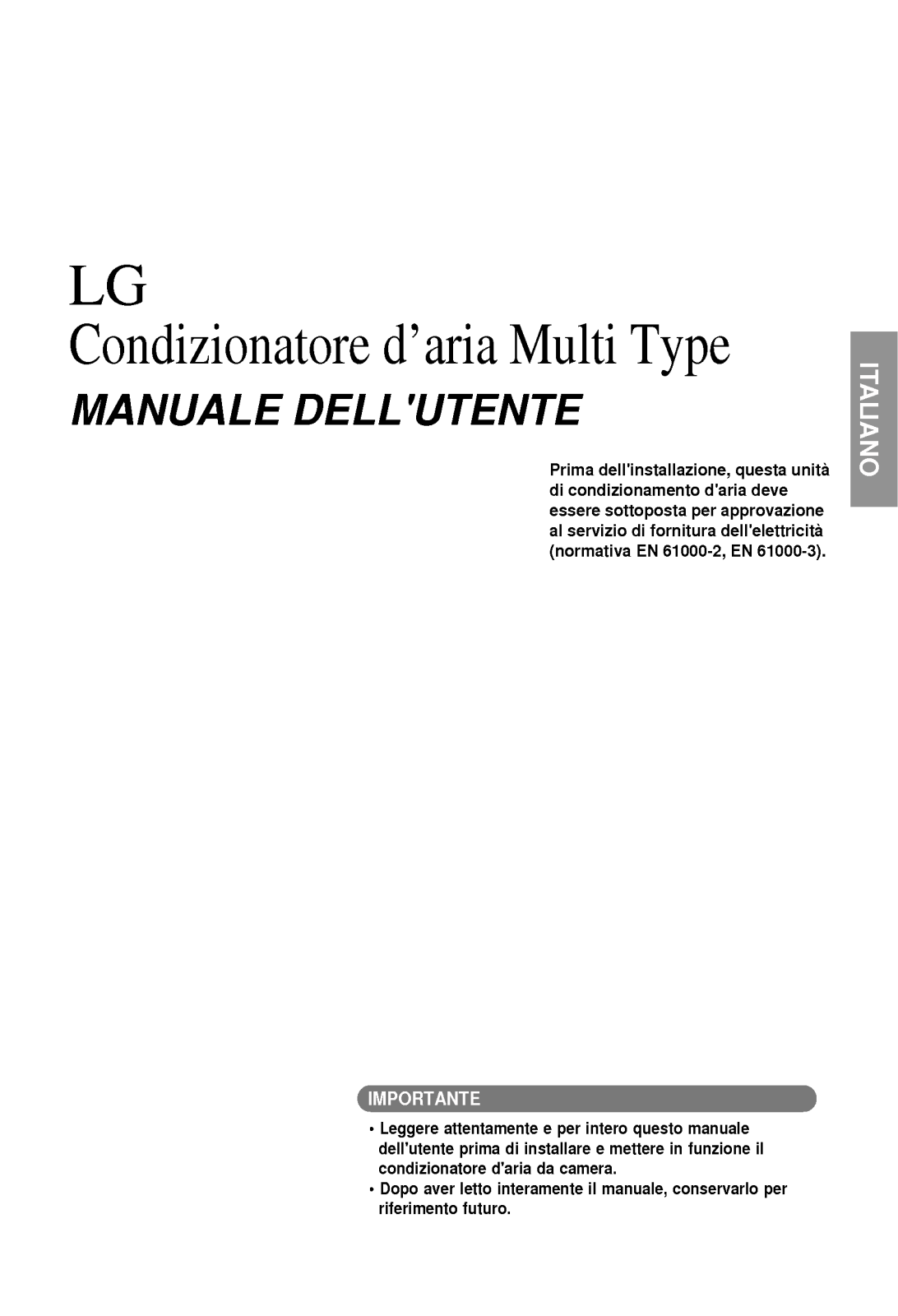 Lg AMNH186D3W0 User Manual