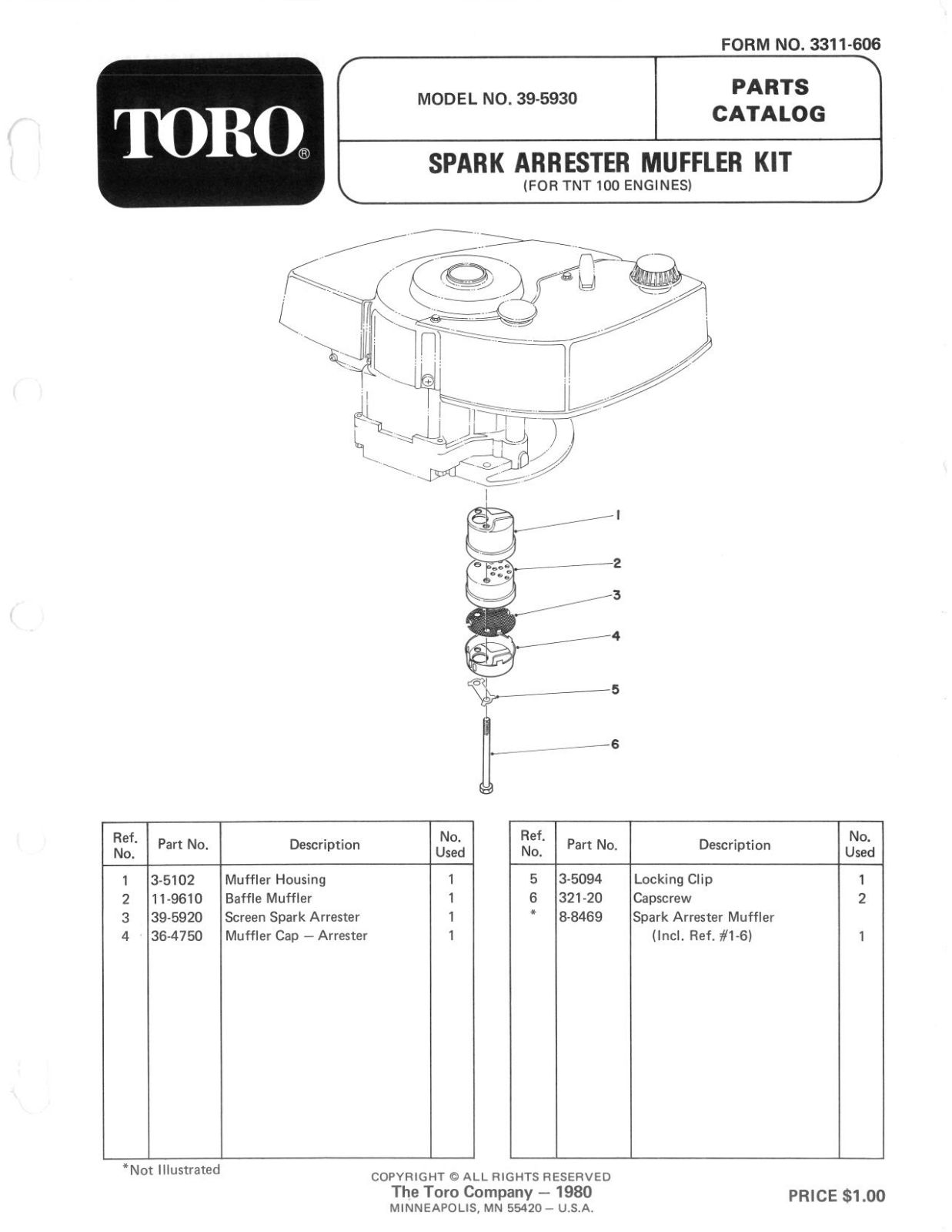 Toro 39-5930 Parts Catalogue