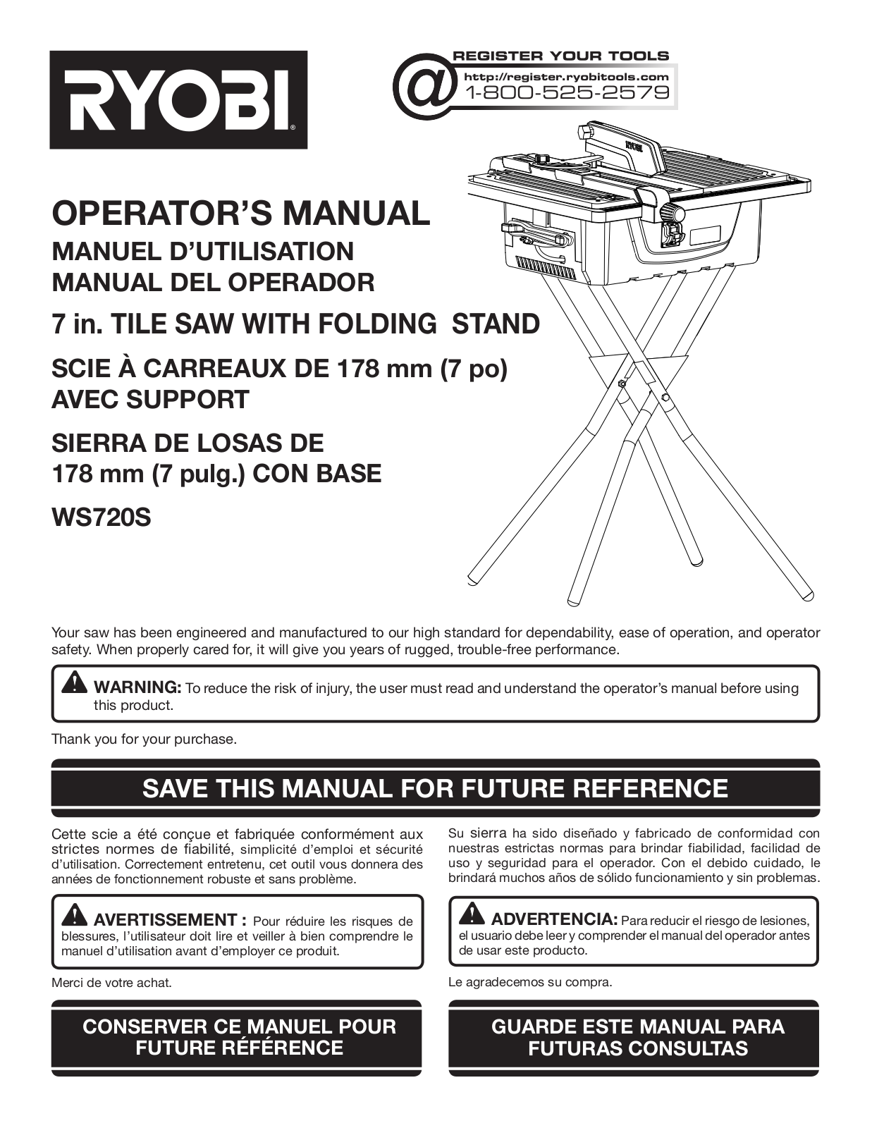 Ryobi WS720 User Manual