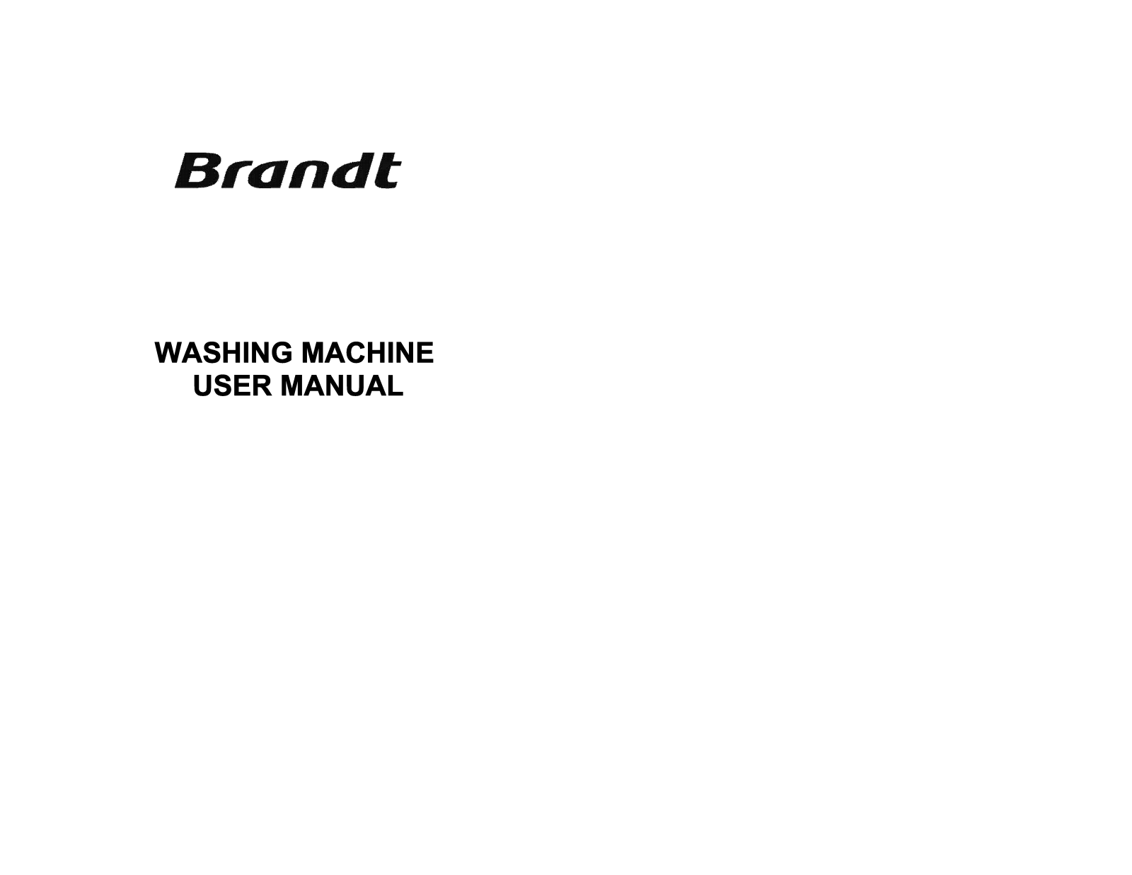 Brandt WFE0512K User Manual