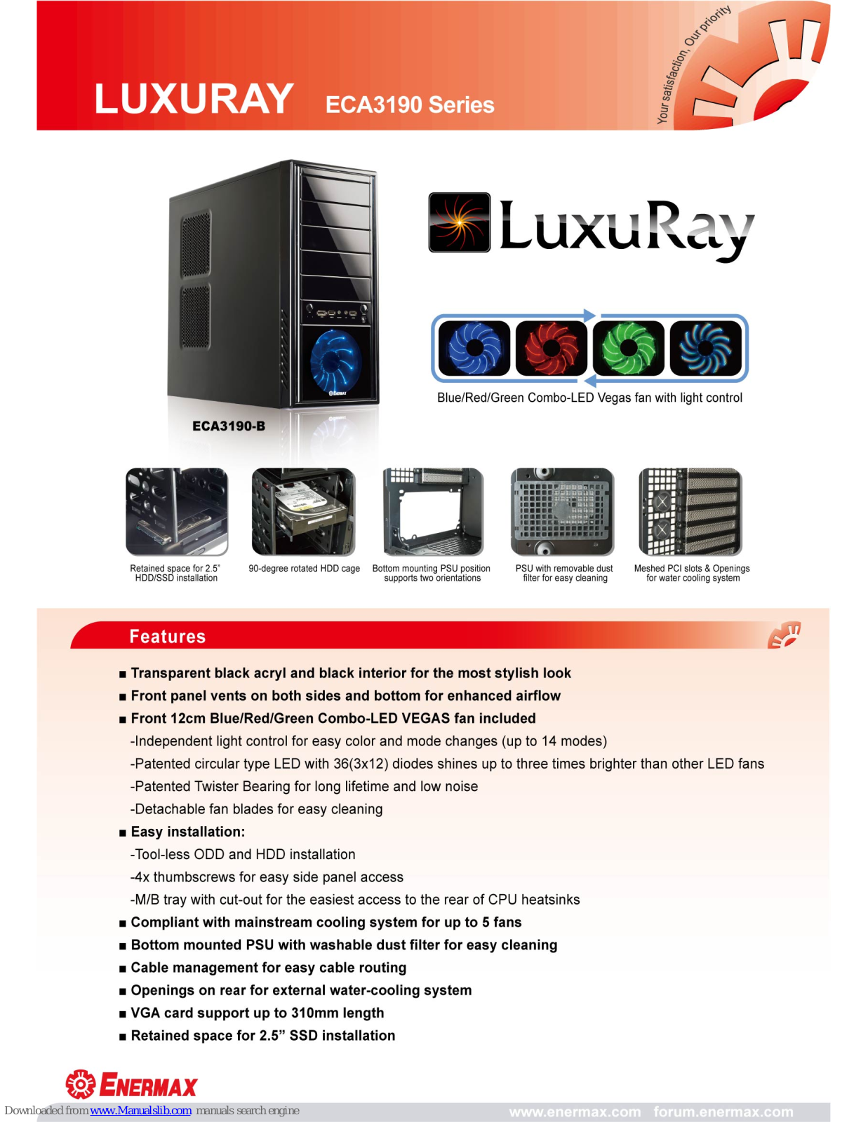 ENERMAX LUXURAY ECA3190-B, LUXURAY ECA3190, LUXURAY ECA3191, LUXURAY ECA3192 Datasheet - ManualMachine.com