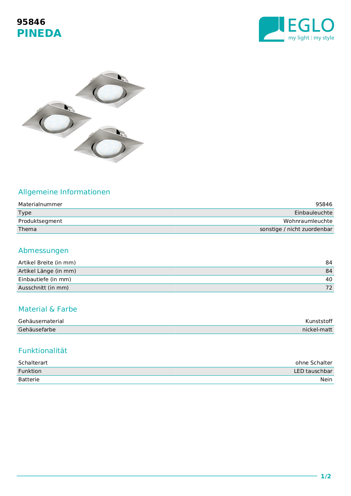 Eglo 95846 Technical data - ManualMachine.com