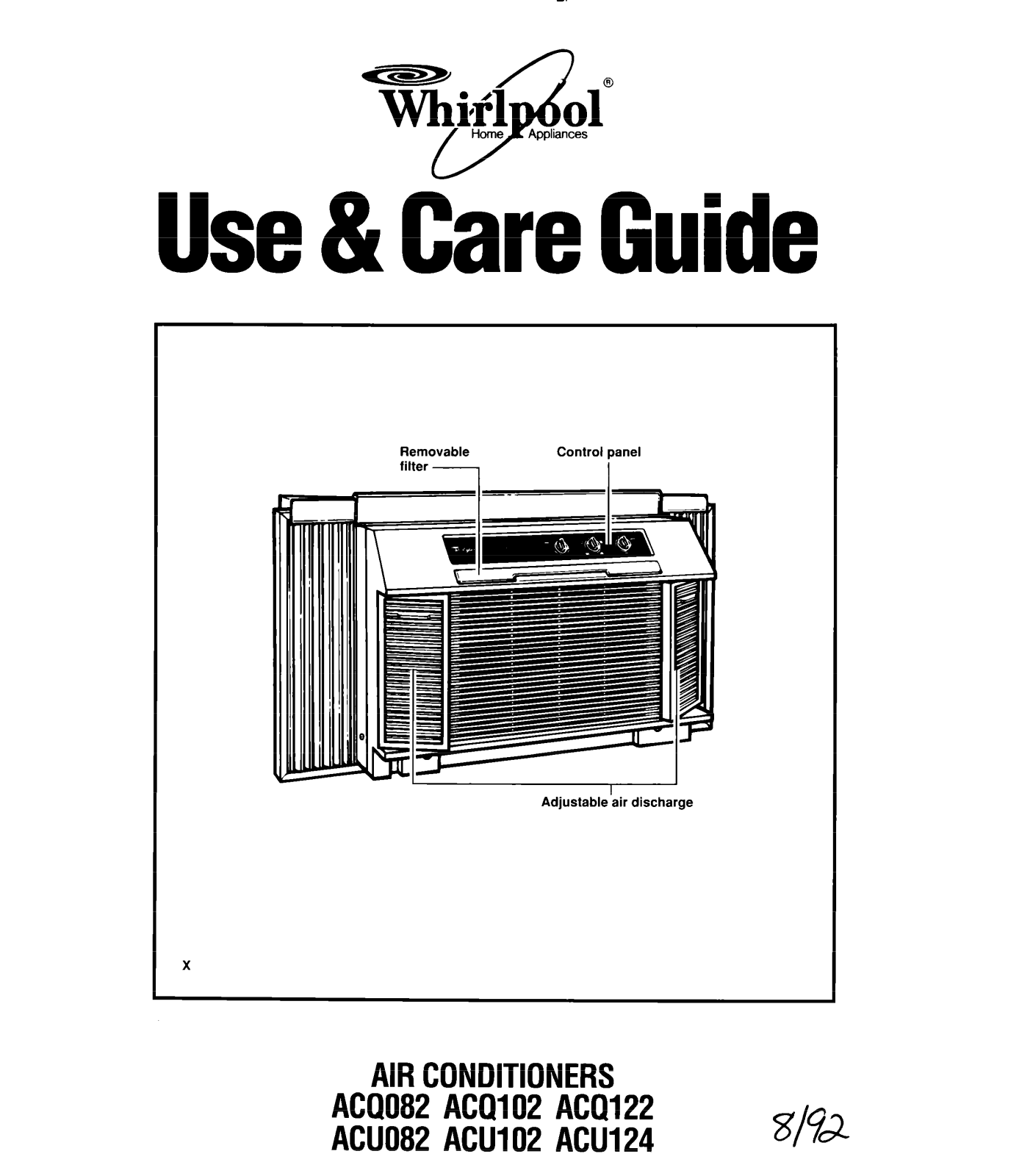 Whirlpool ACQ082, ACU124, ACQ102, ACQ122, ACU102 User Manual - ManualMachine.com