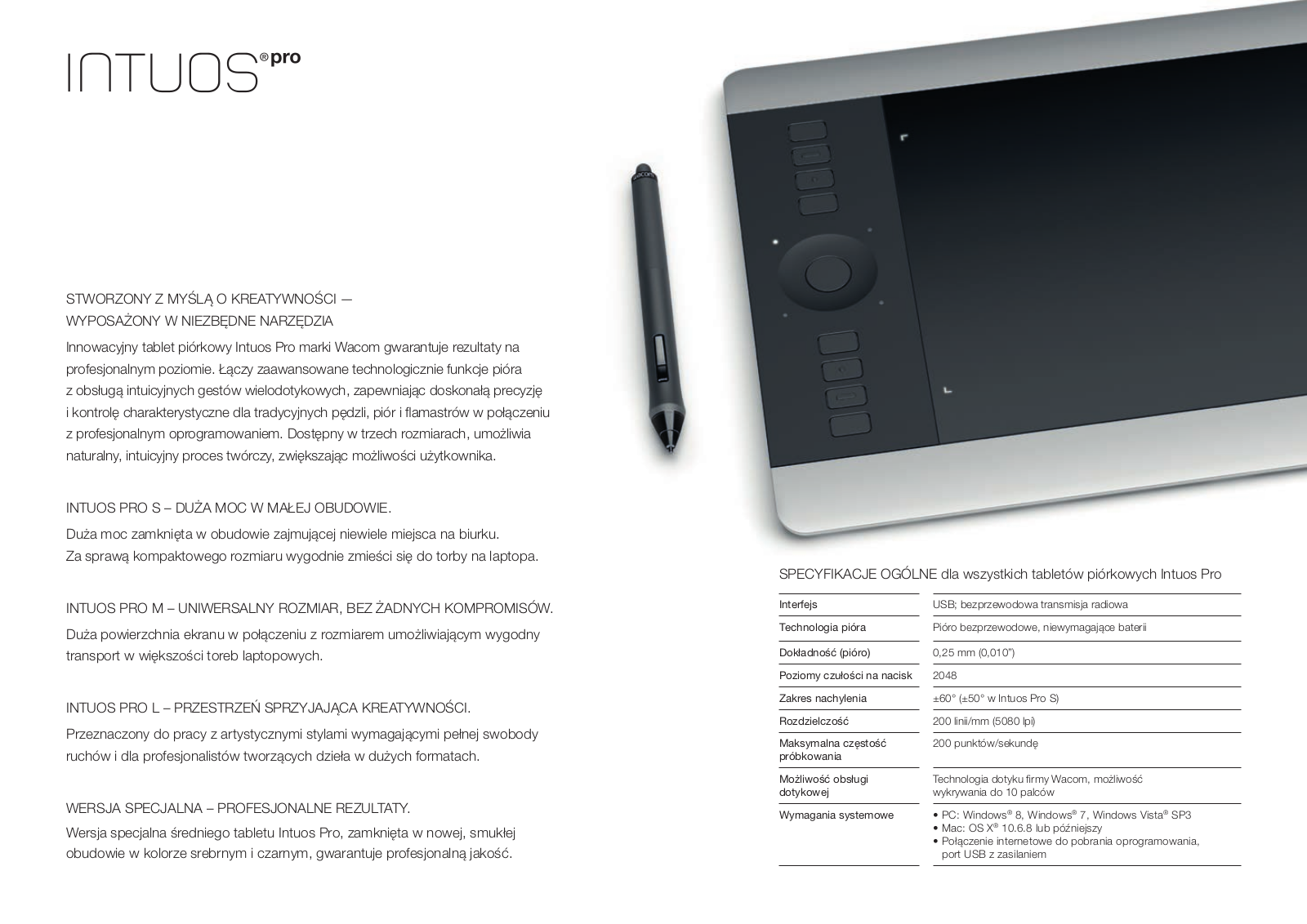 Wacom Intuos Pro S, Intuos Pro M, Intuos Pro M Special Edition, Intuos Pro L User Manual