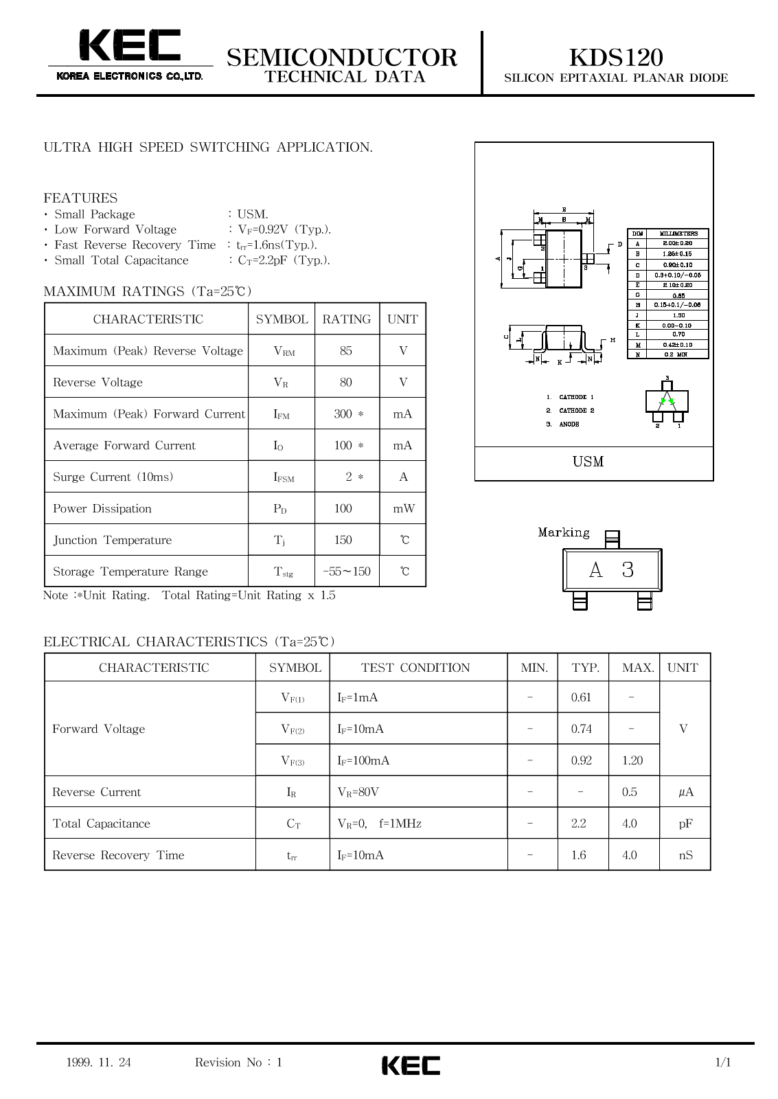 KEC KDS120 Datasheet