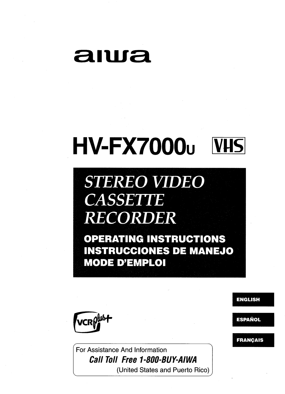 Sony HVFX7000 Operating Instructions