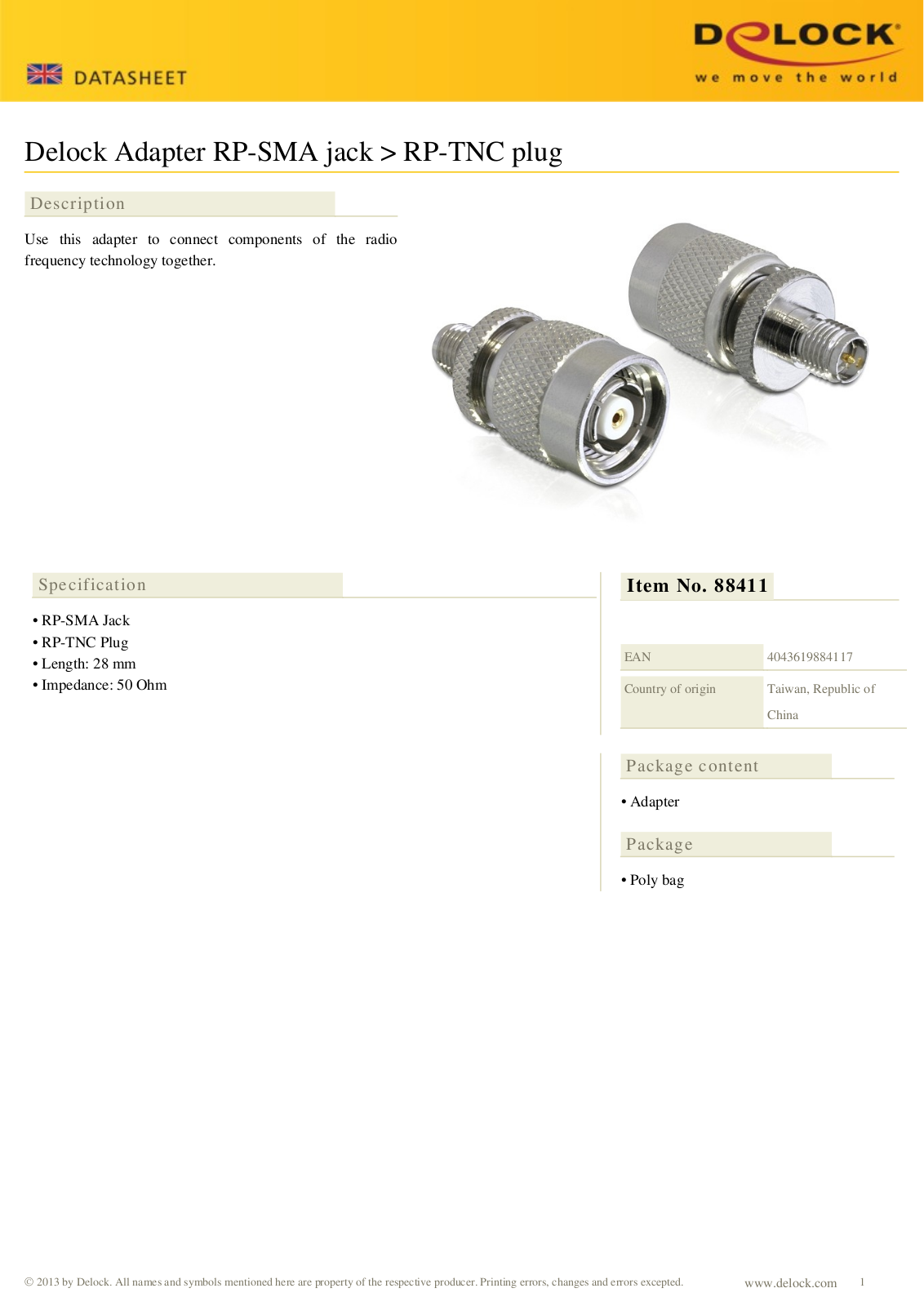 DeLOCK 88411 User Manual