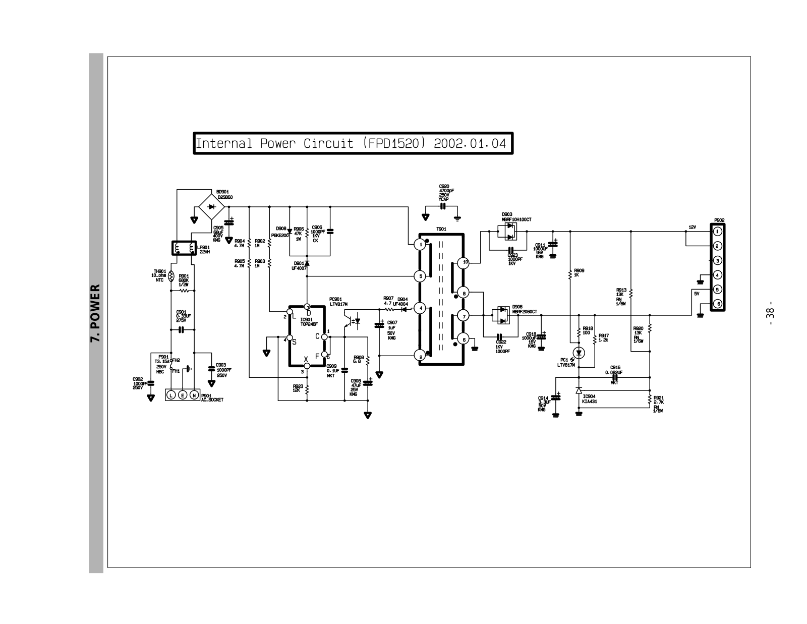 LG TOP246F, FPD1520 Schematic