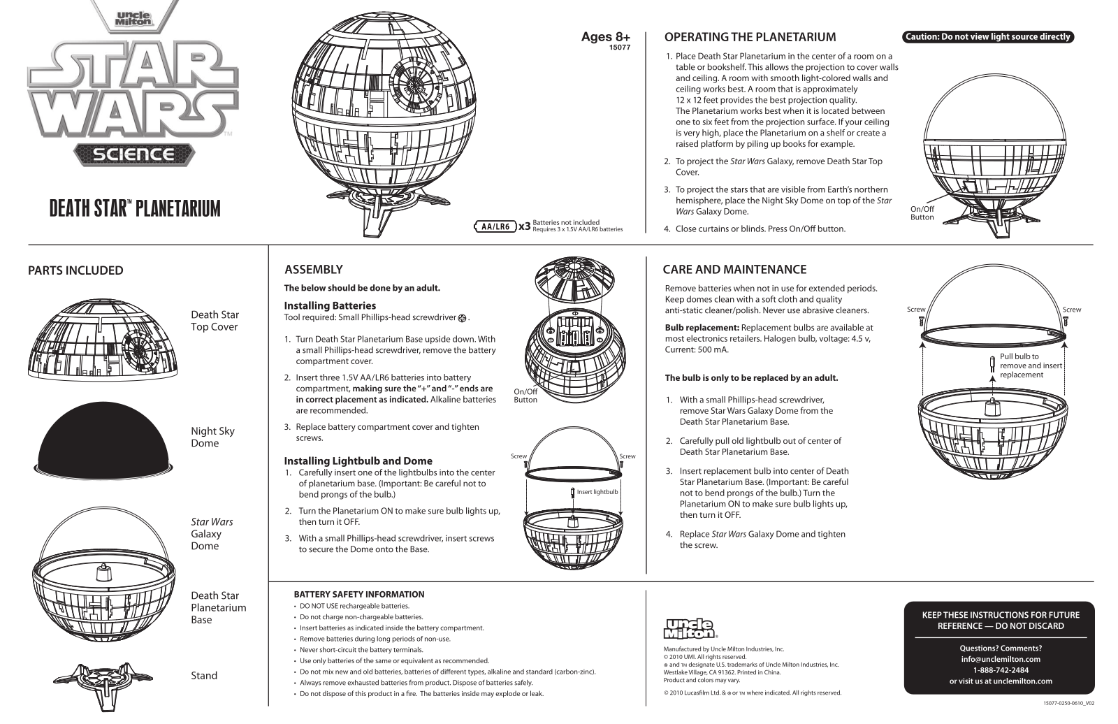 Uncle Milton Industries 15077 User Manual