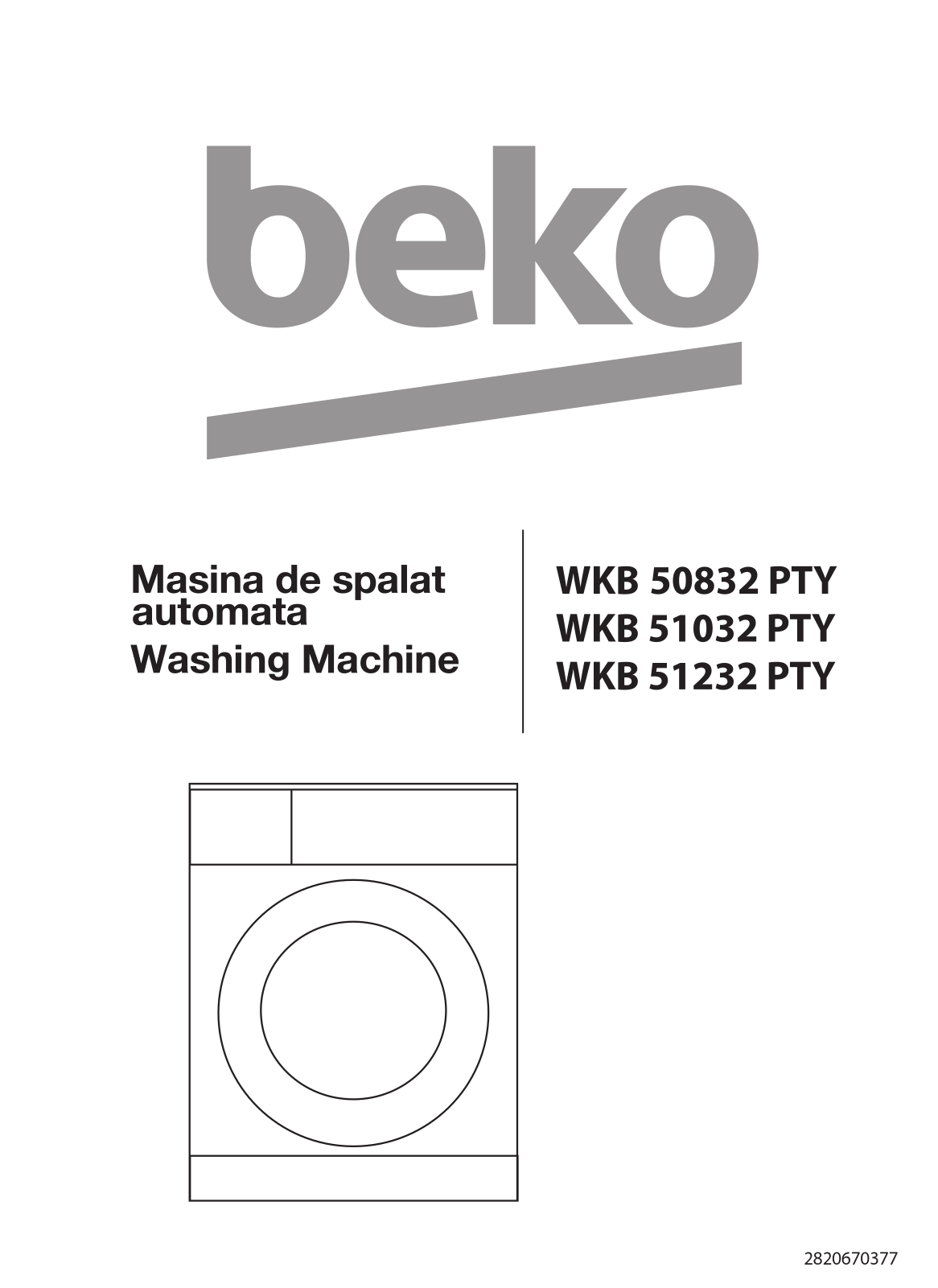 Beko WKB 50832 PTY User Manual