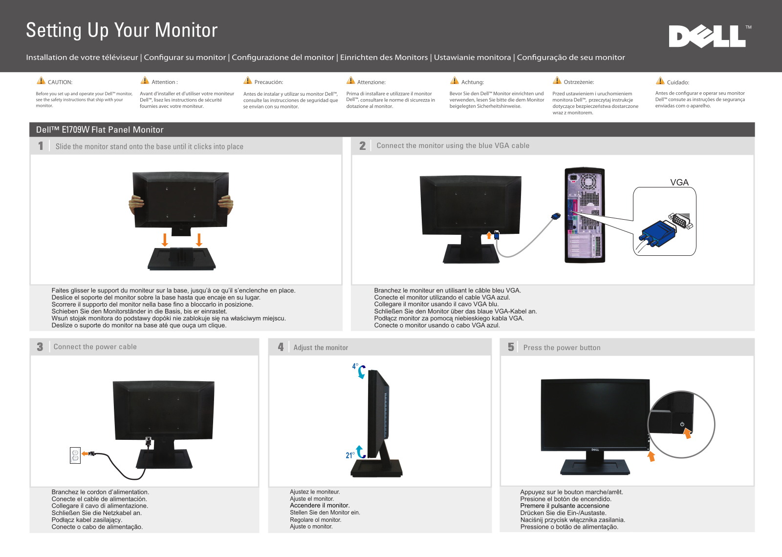 Dell E1709W User Manual