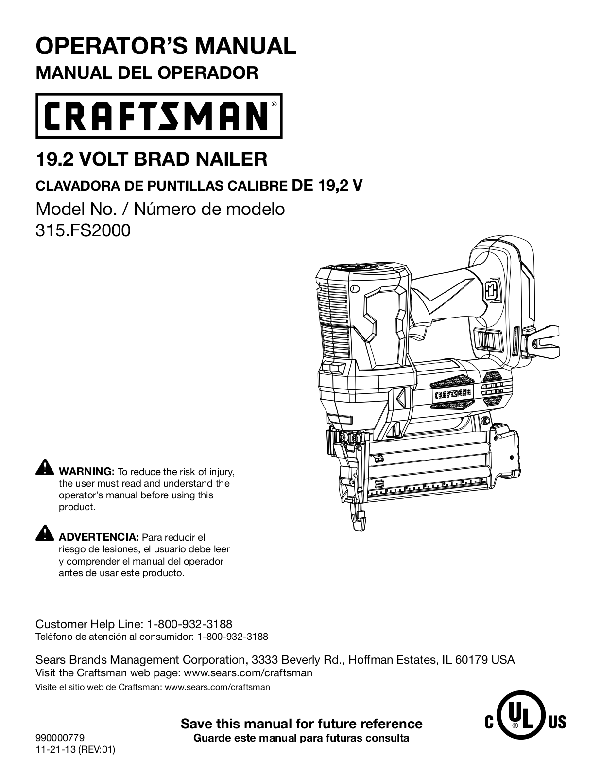 Craftsman 315.FS2000 Owner's Manual