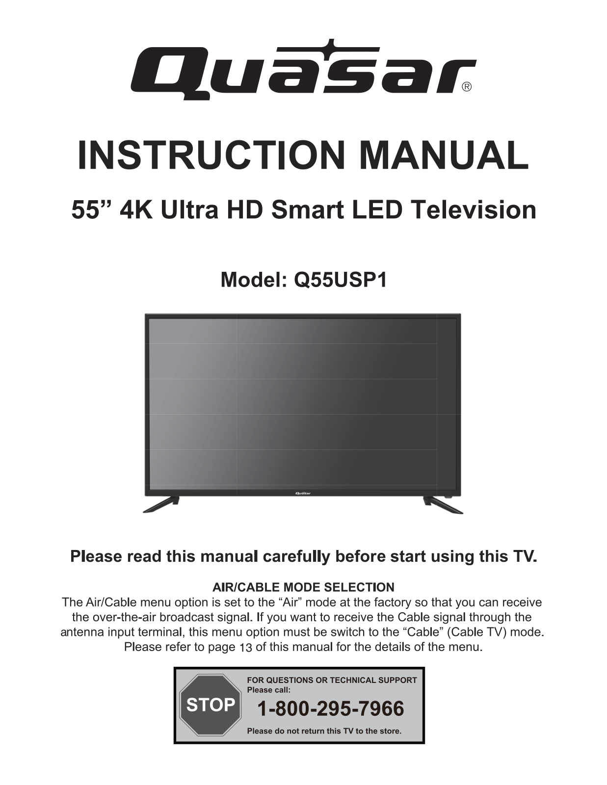 Quasar Q55USP1 User Manual