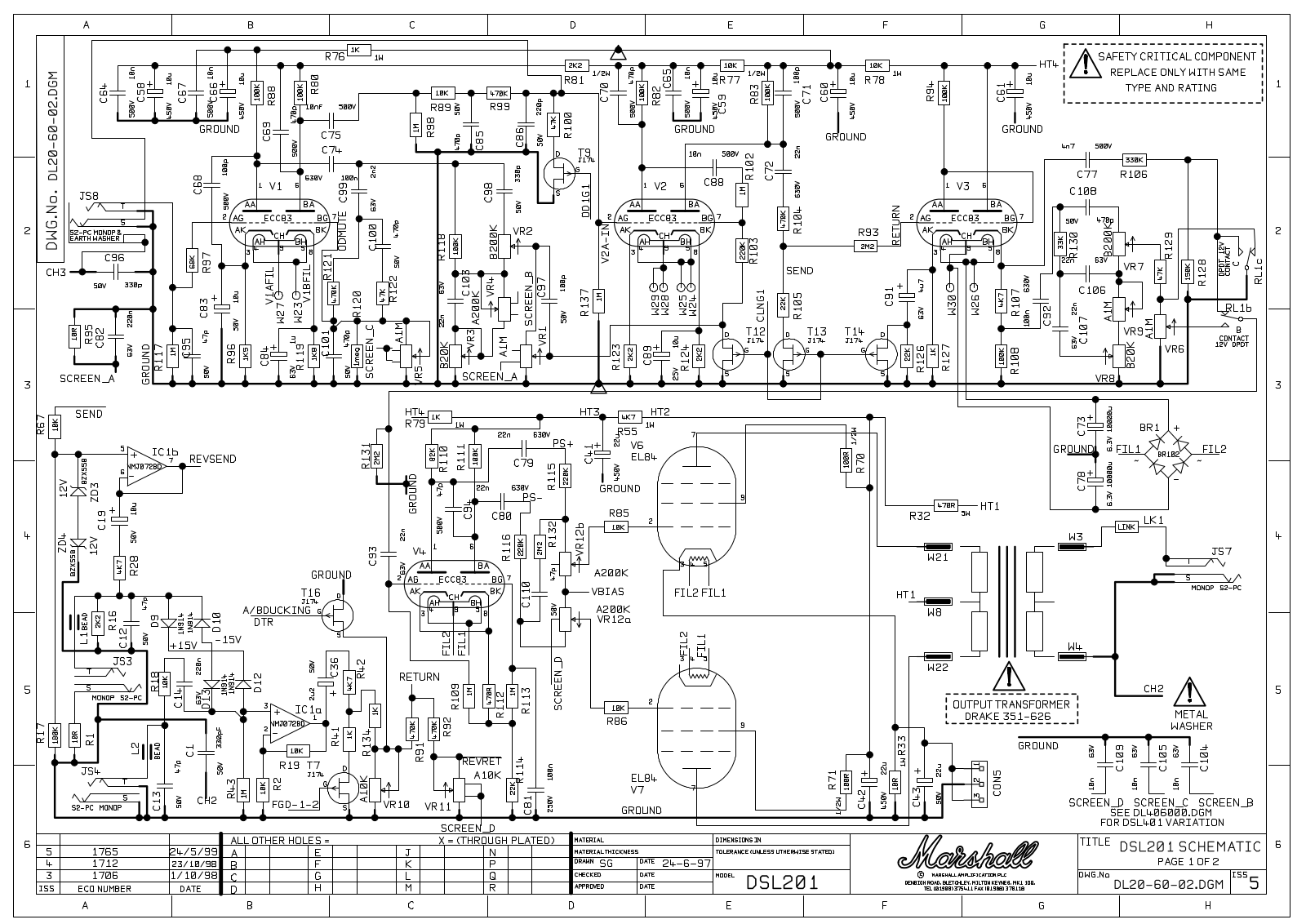 Marshall dl20 schematic