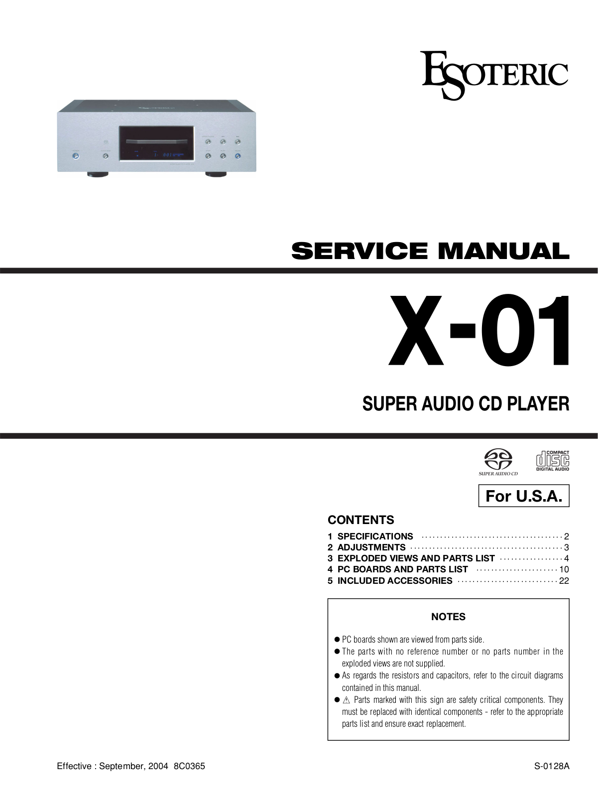 TEAC X-01 Service manual