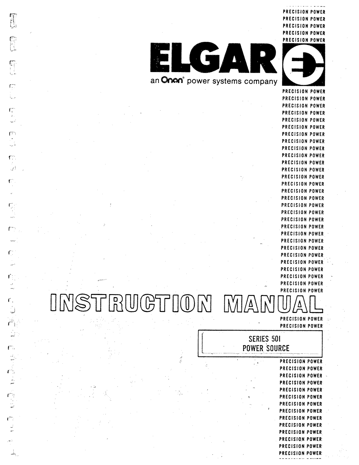 Elgar 501 Service manual