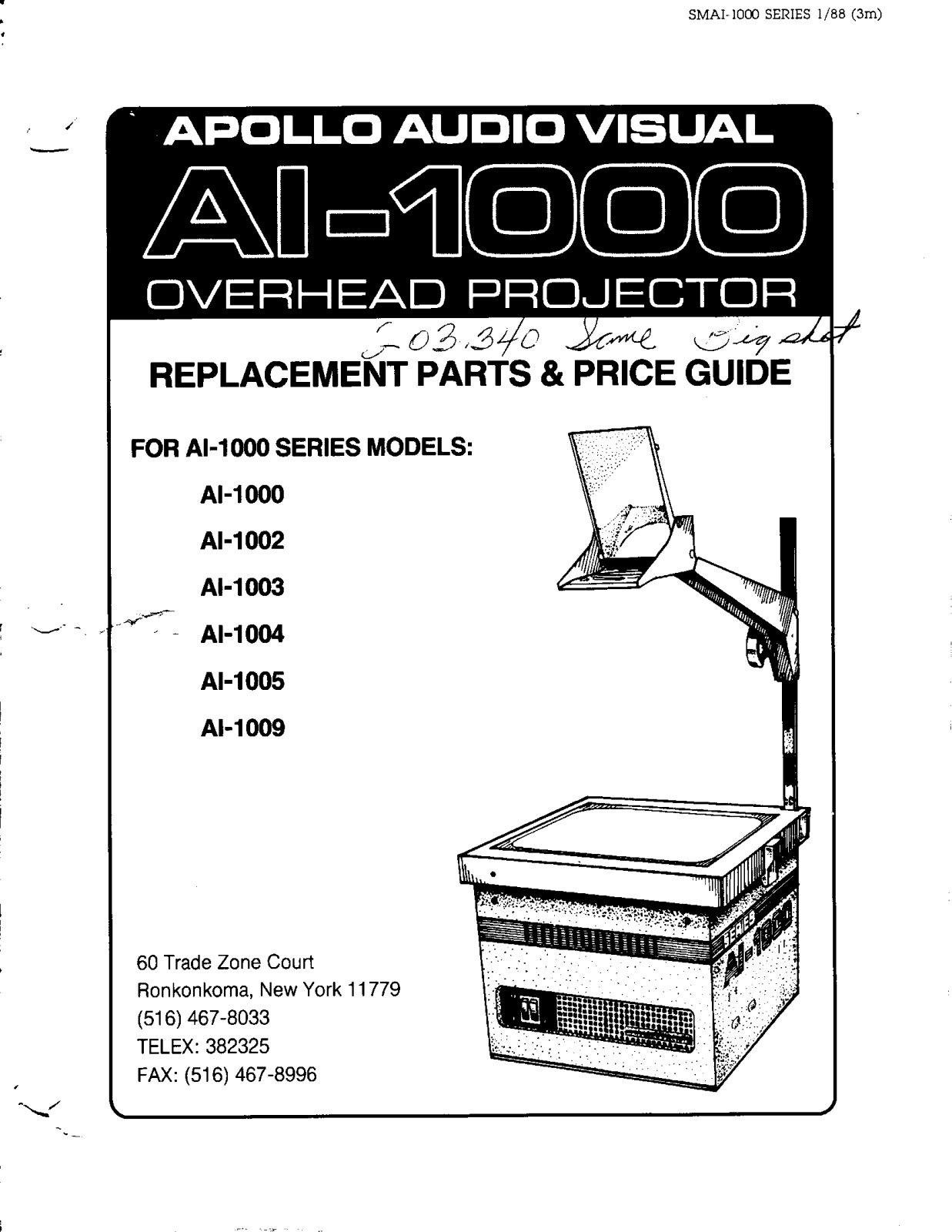 Apollo AI-1002, AI-1009, AI-1003, AI-1005, AI-1000 Replacement Parts