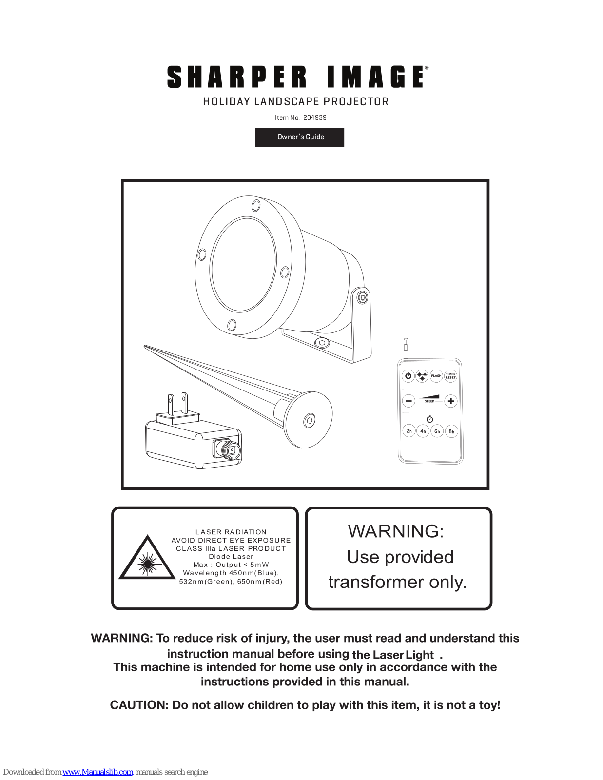 Sharper Image 204939 Owner's Manual