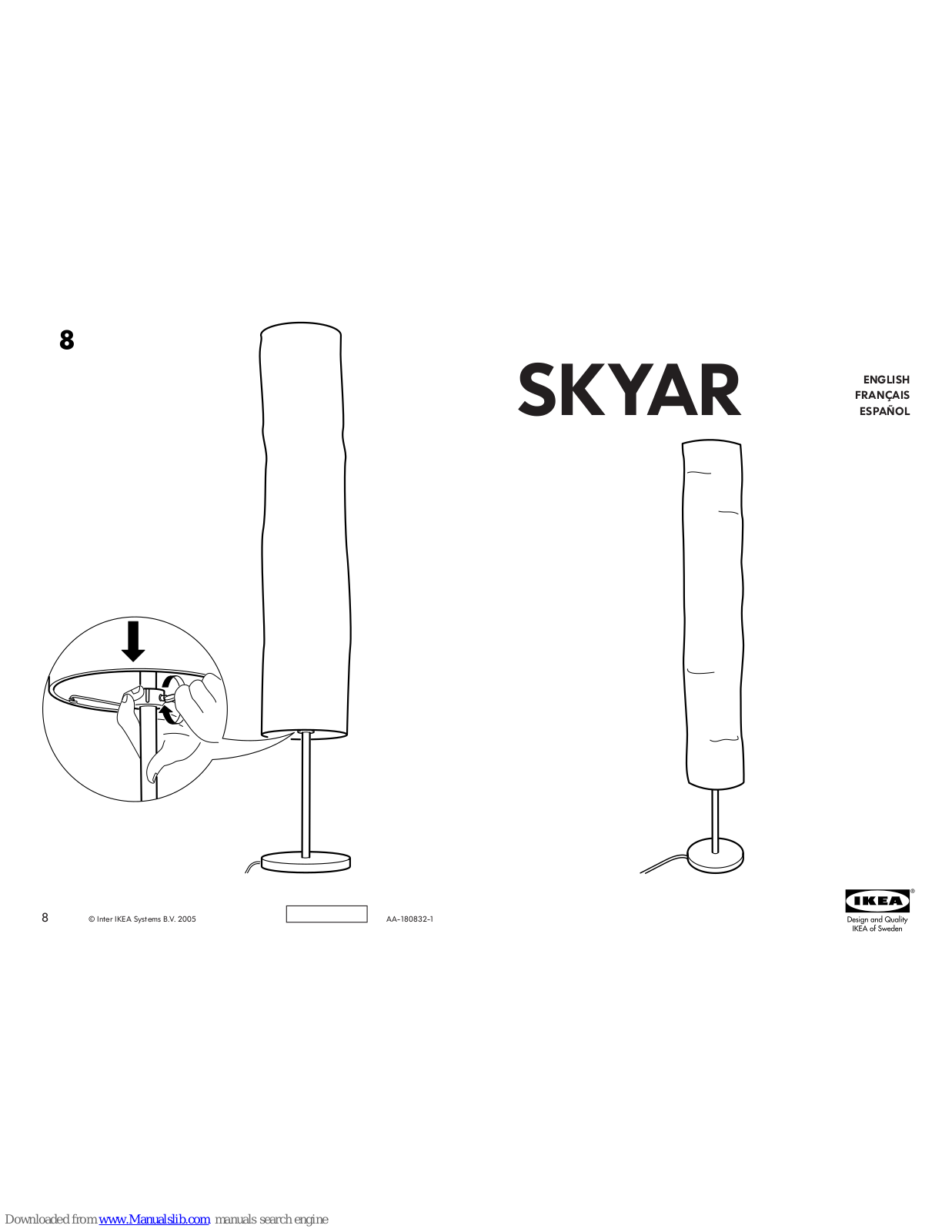 IKEA SKYAR AA-180832-1, SKYAR Assembly Instructions Manual - ManualMachine.com
