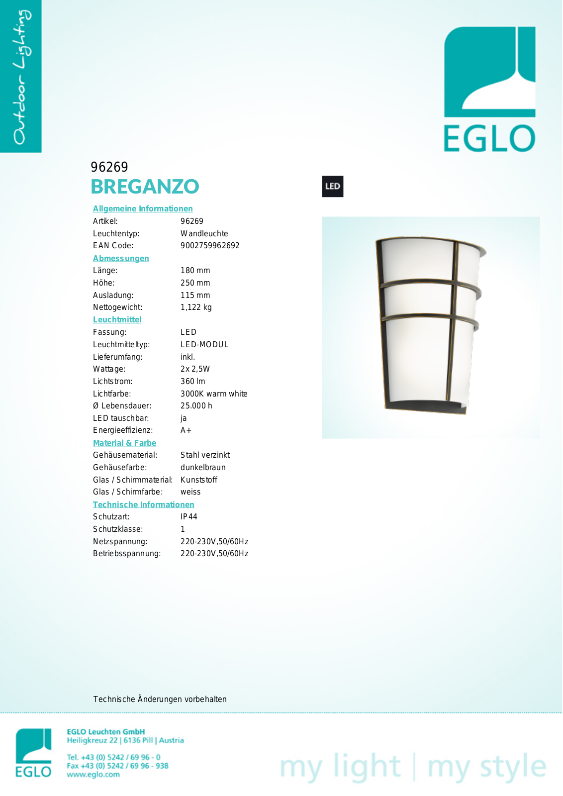 Eglo 96269 Service Manual